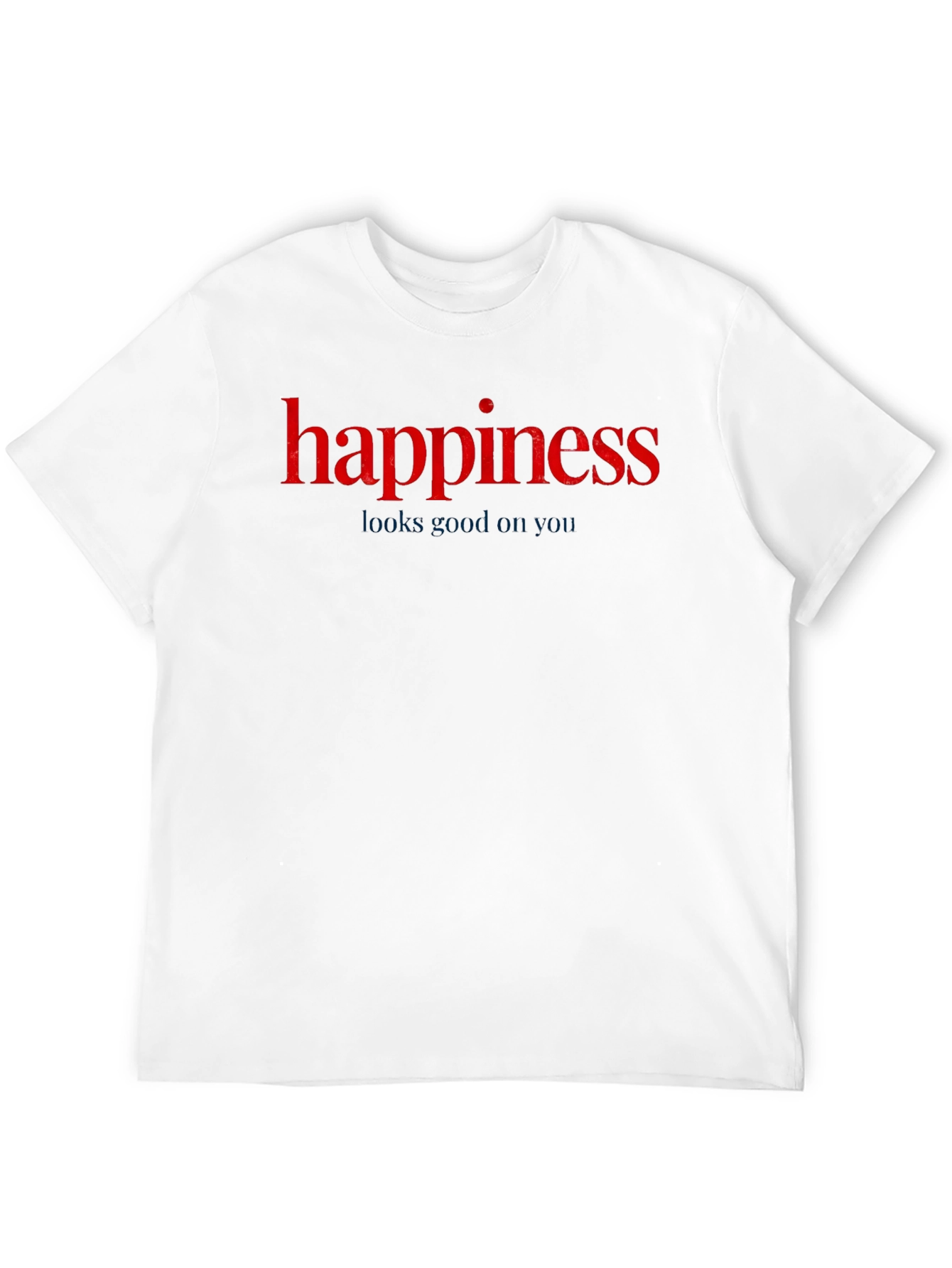 Black Happiness Graphic Tee - Black Cotton T-Shirt view 12