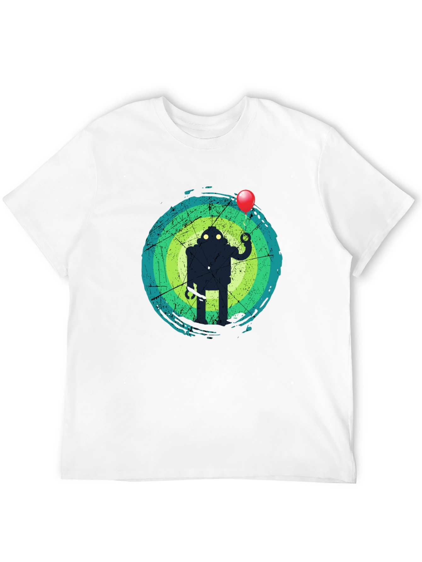 Black Robot Balloon Graphic Tee - Trendy Men's T-Shirt view 12