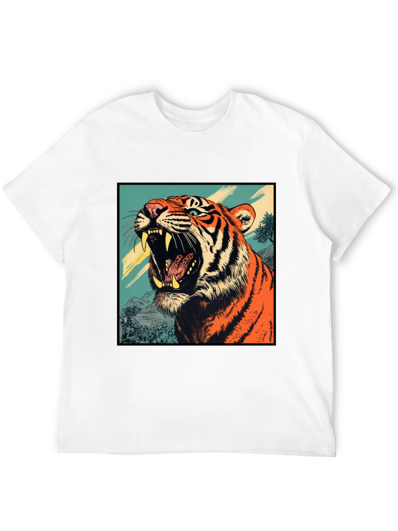 Black Tiger Graphic Tee - Bold Animal Print Shirt view 12