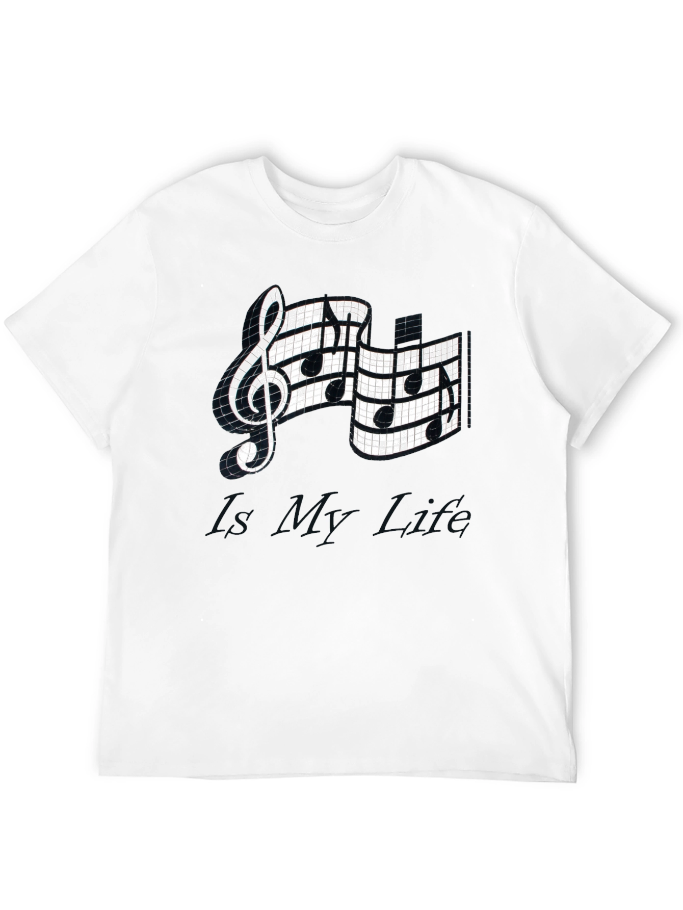 Black Musical Note Graphic Tee - Stylish Black T-Shirt view 12
