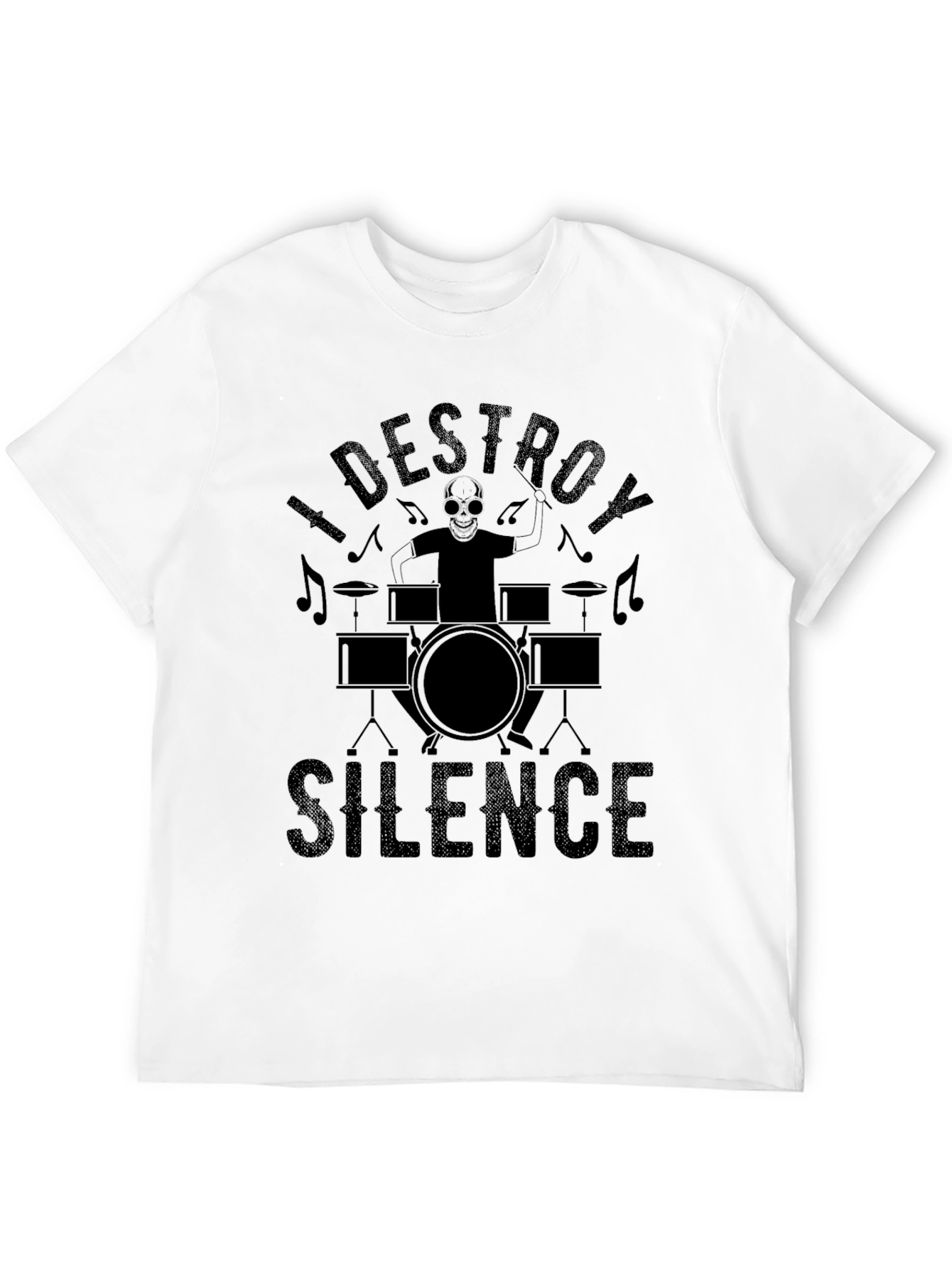 Black I Destroy Silence Black T-Shirt view 12