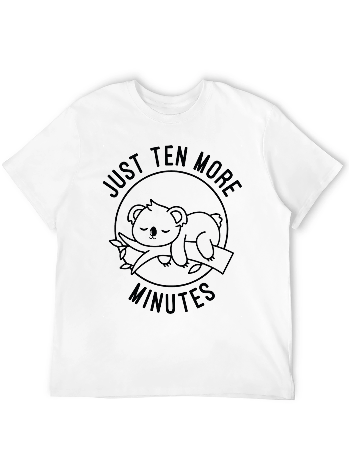 Black Just Ten More Minutes Koala T-Shirt view 12