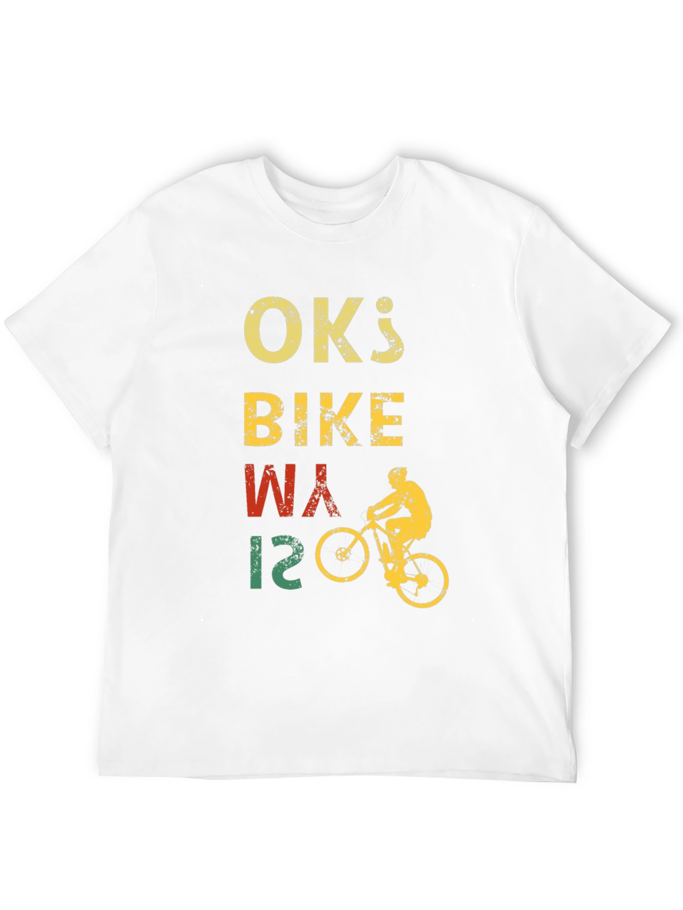 Black Vintage OK's Bike Way T-Shirt - Cyclist Design view 12