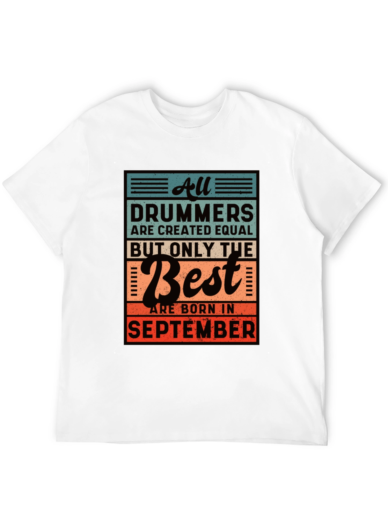 Black Drummer September Birthday T-Shirt view 12