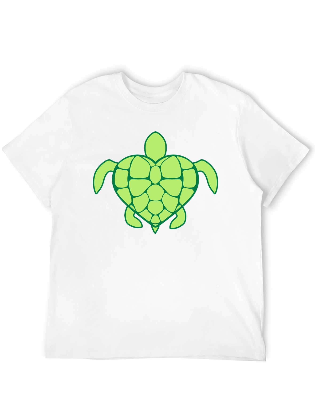Black Men's Black T-Shirt with Green Turtle Design view 12