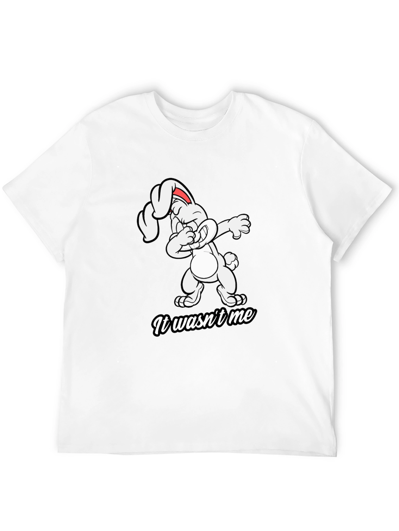 Black Dabbing Bunny T-Shirt - "It Wasn't Me" Design view 12