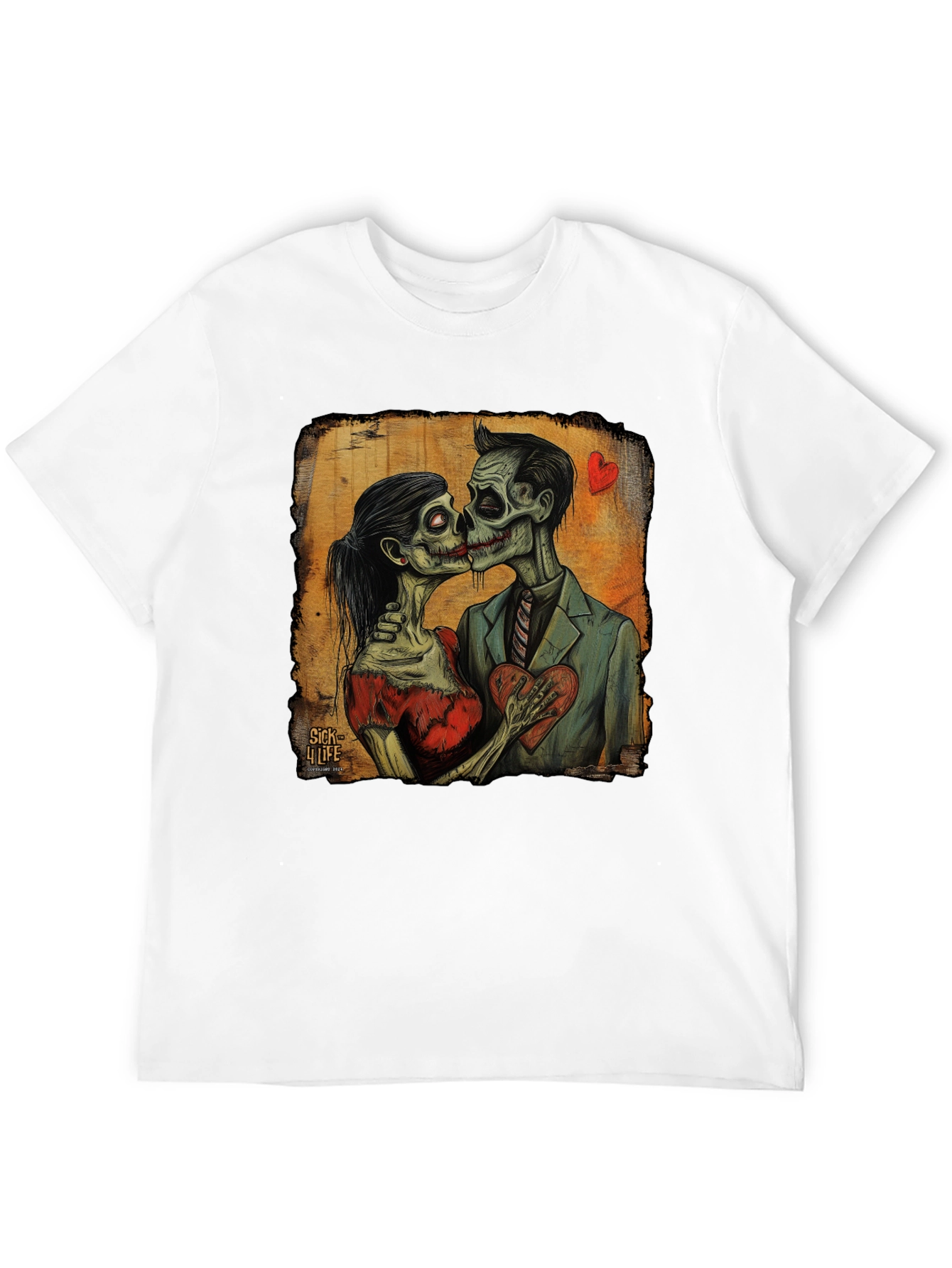 Black Zombie Love T-Shirt - Undead Romance Tee view 12