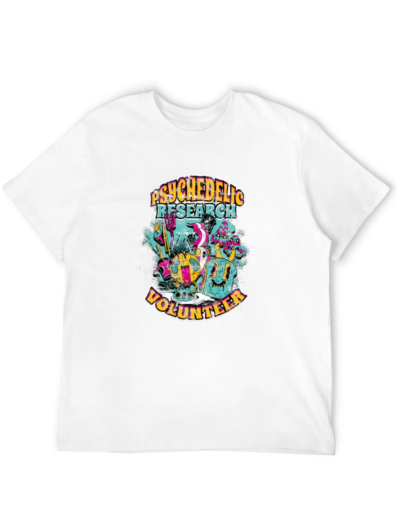 Black Psychedelic Research Volunteer Graphic T-Shirt view 12