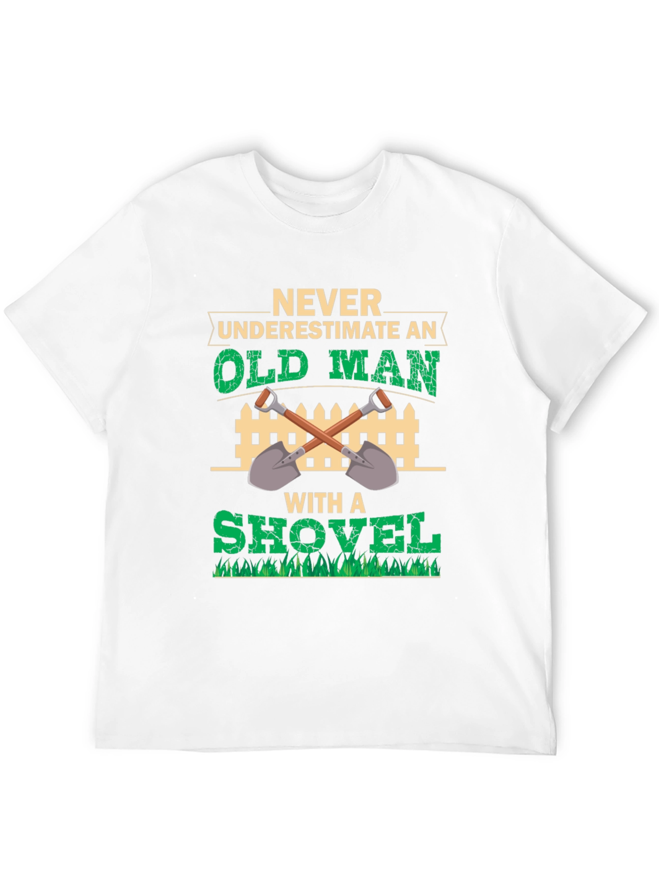 Black Old Man with Shovel Graphic Tee view 12