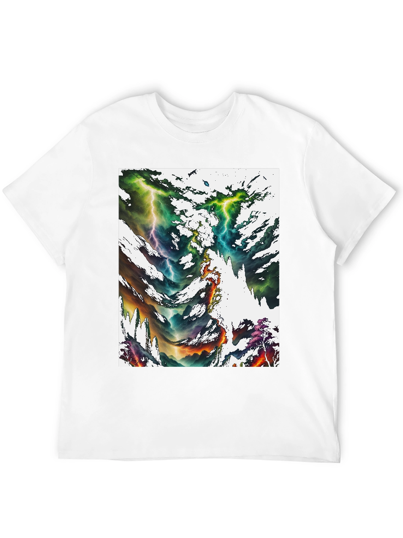 Black Abstract Lightning Bolt Graphic Print Black Tee view 12