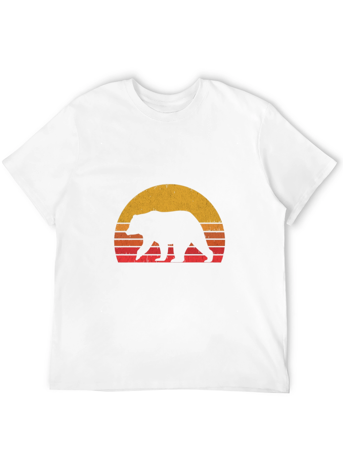 Black Retro Bear Sunset Graphic T-Shirt view 12