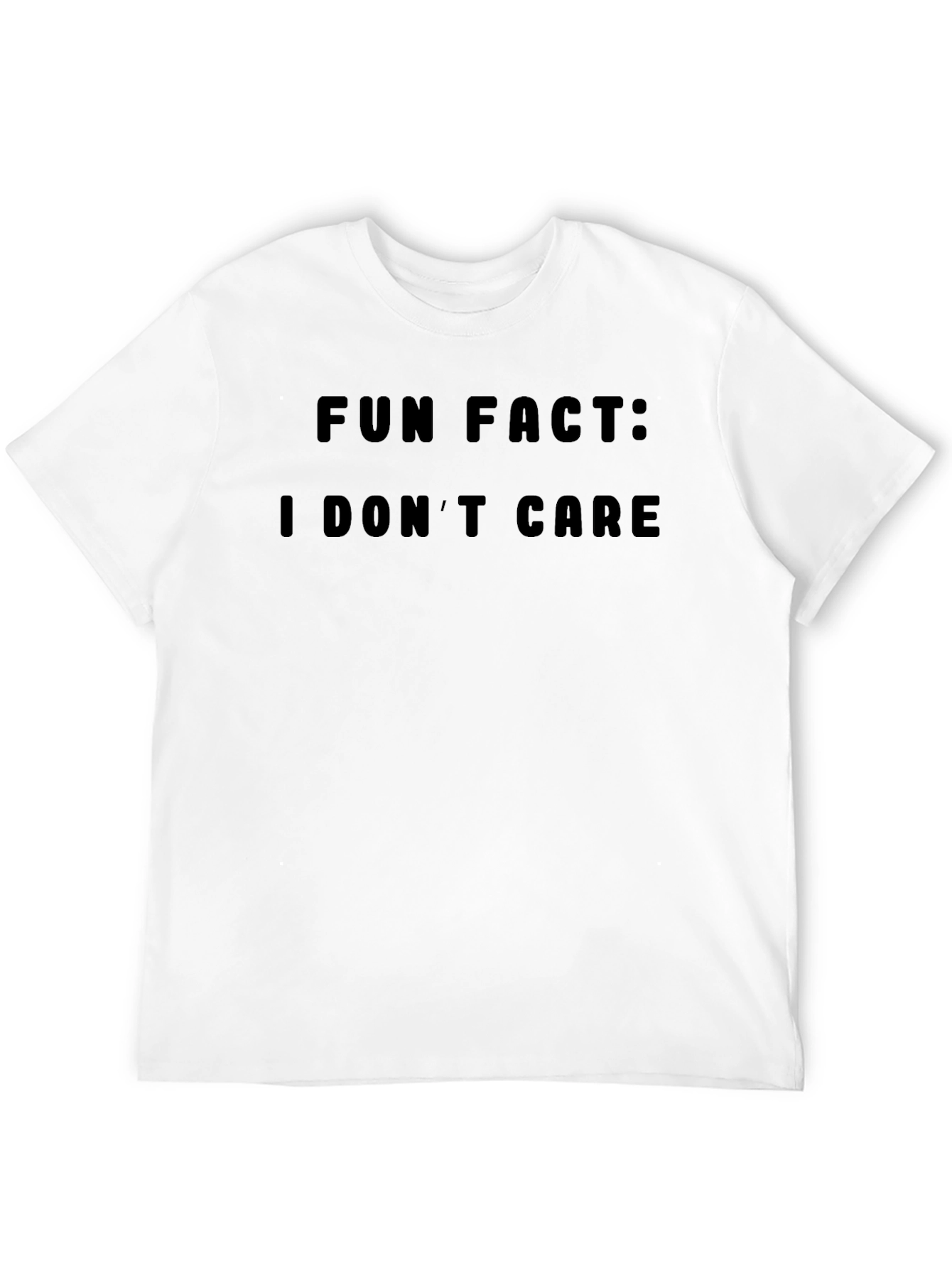 Black Fun Fact I Don't Care Black Graphic T-Shirt view 12