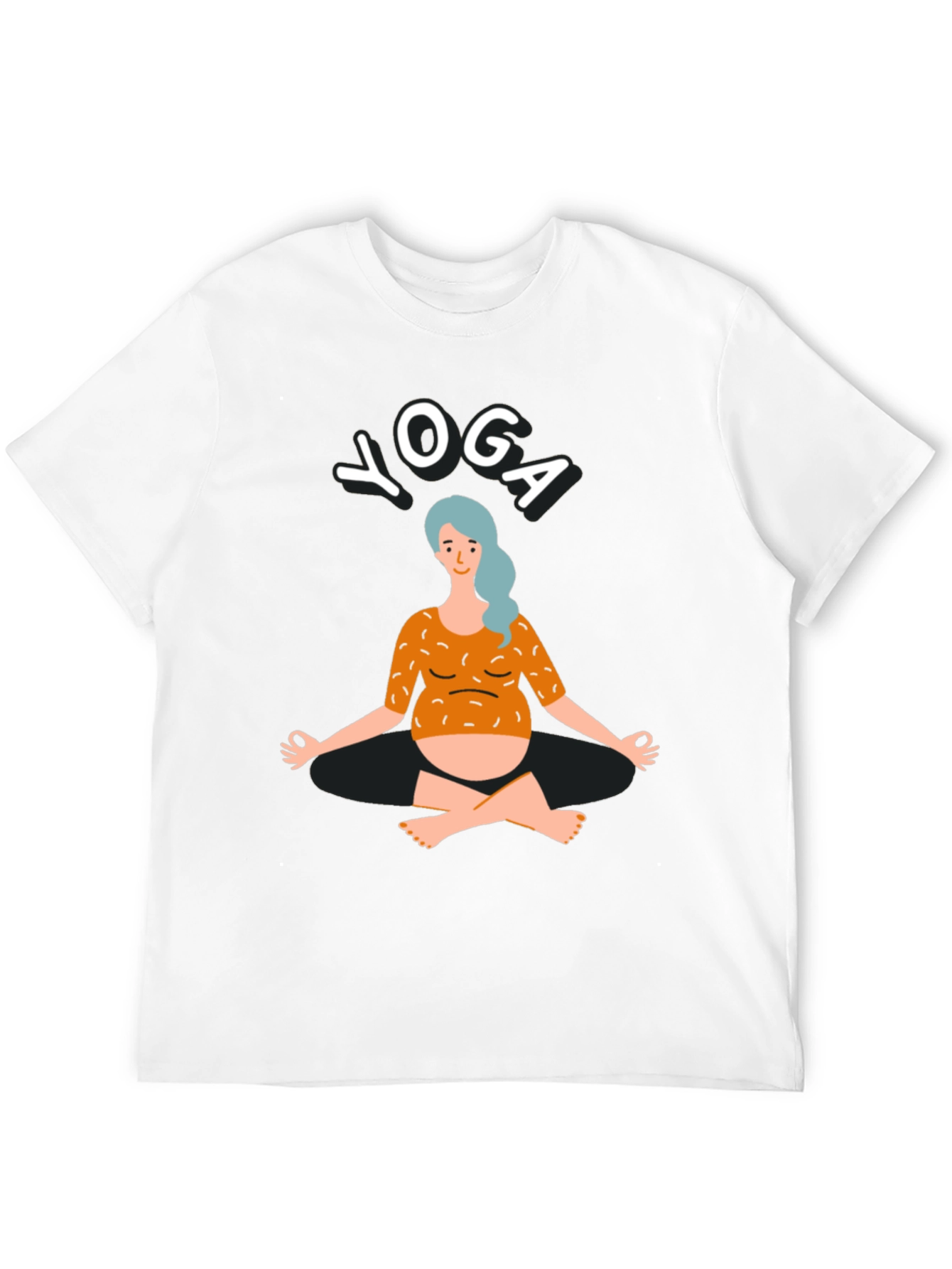 Black Yoga T-Shirt - Pregnant Woman Design view 12
