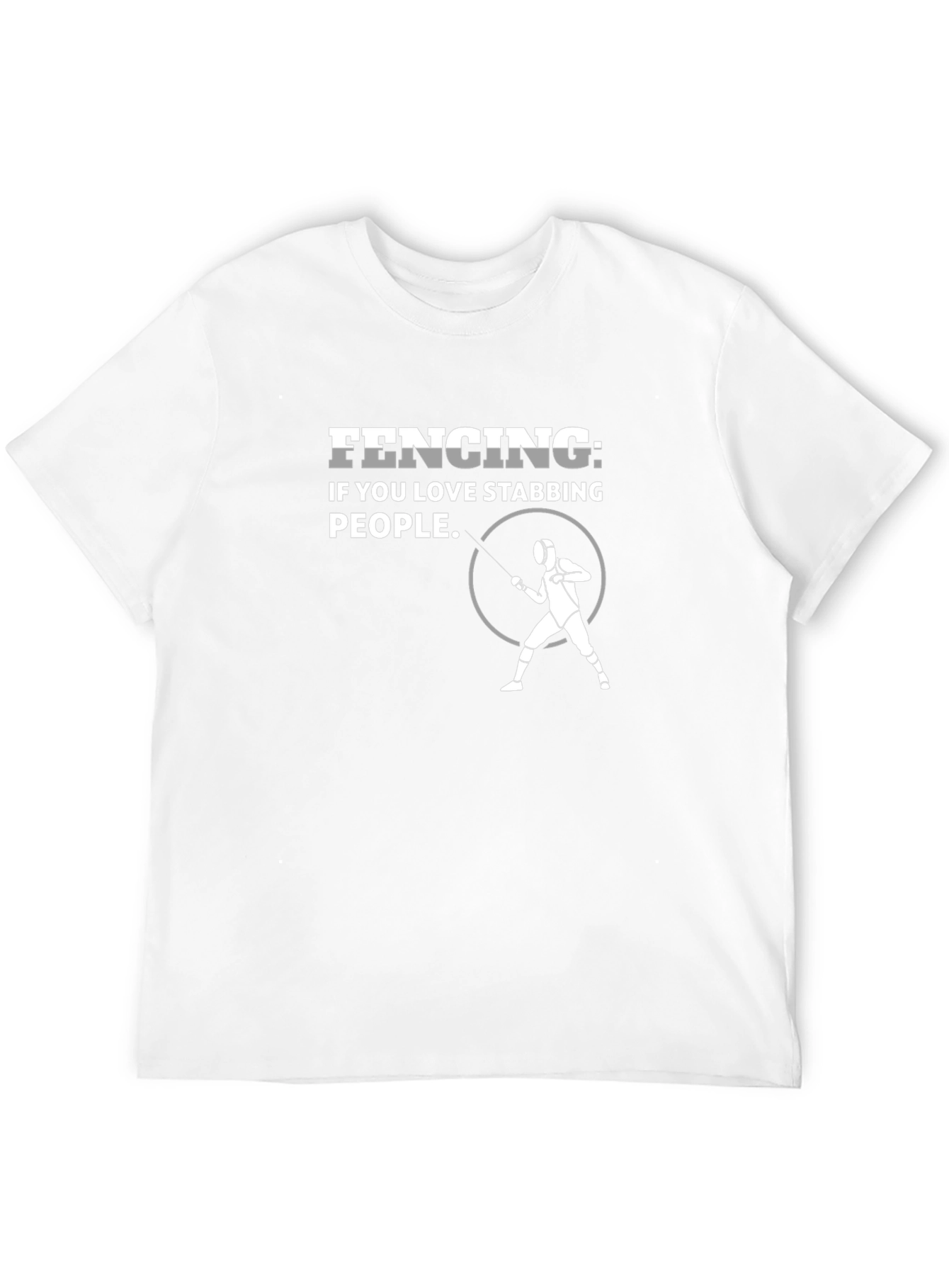 Black Fencing Stabbing Humor T-Shirt - Black view 12