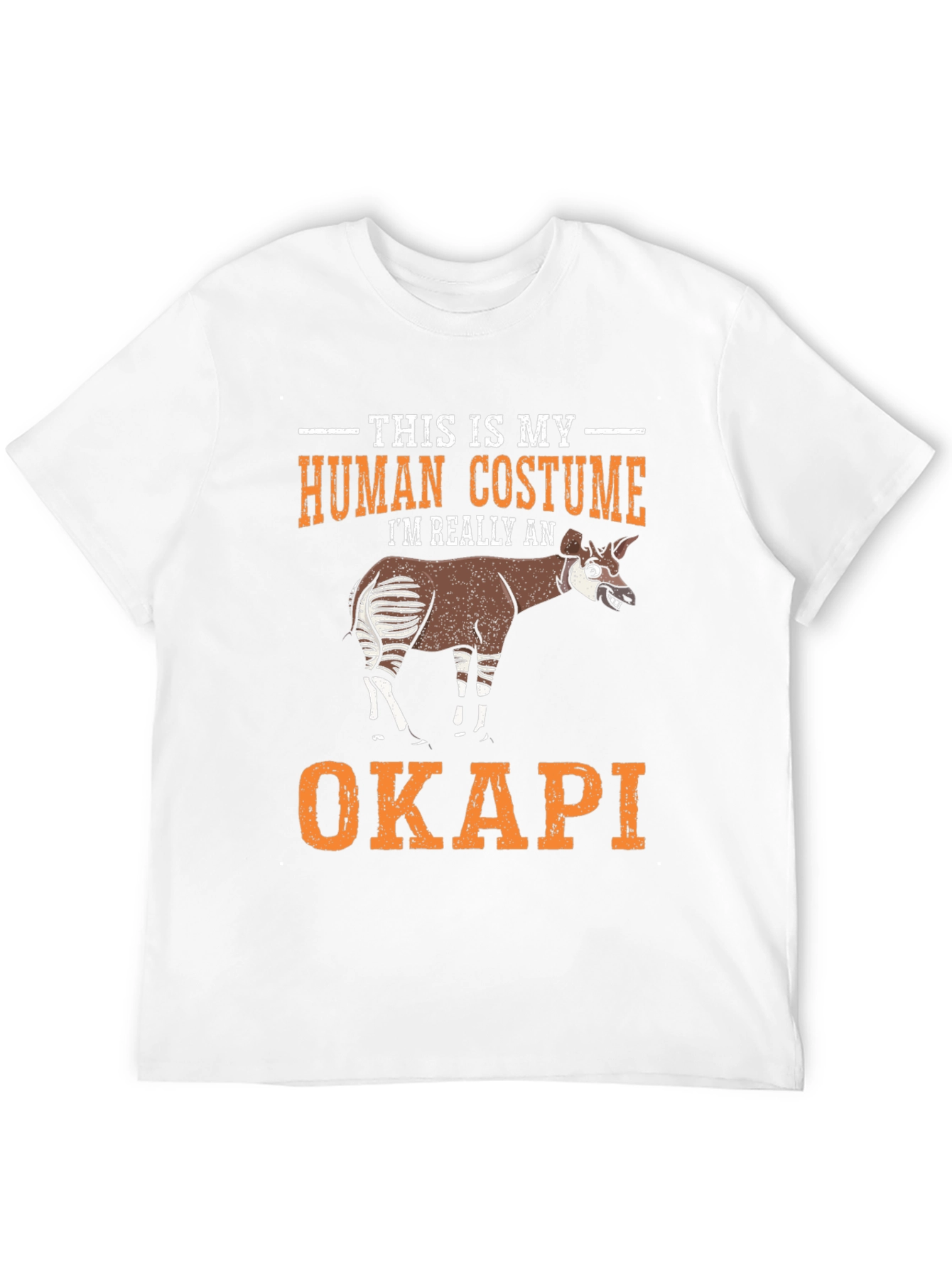 Black Okapi Human Costume Funny T-Shirt view 12
