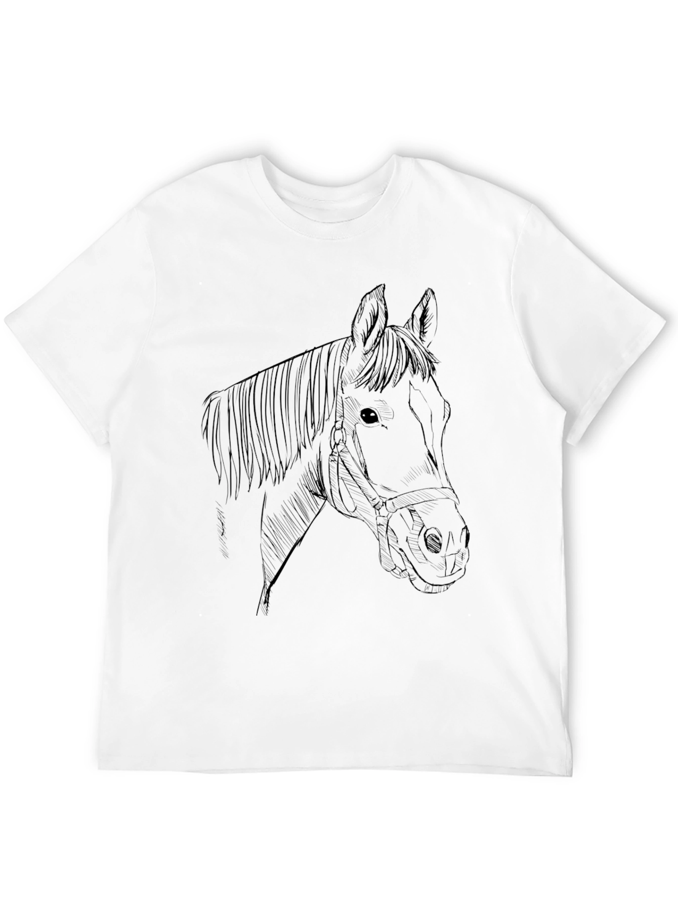 Black Black Horse Outline Graphic Tee view 12