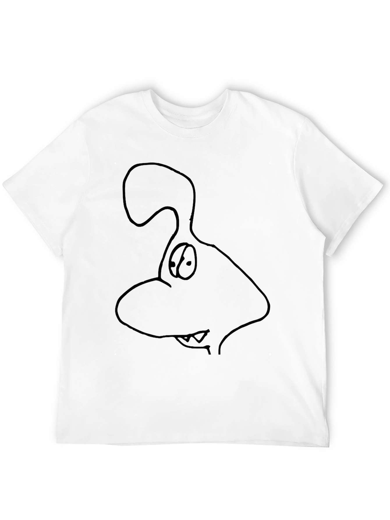 Black Cartoon Dog Graphic Tee - Black Cotton Casual T-Shirt view 12