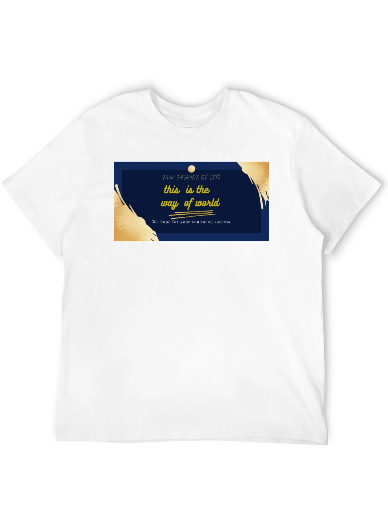 Black Stylish Black T-Shirt with 'New Fashion of Life' Graphic view 12