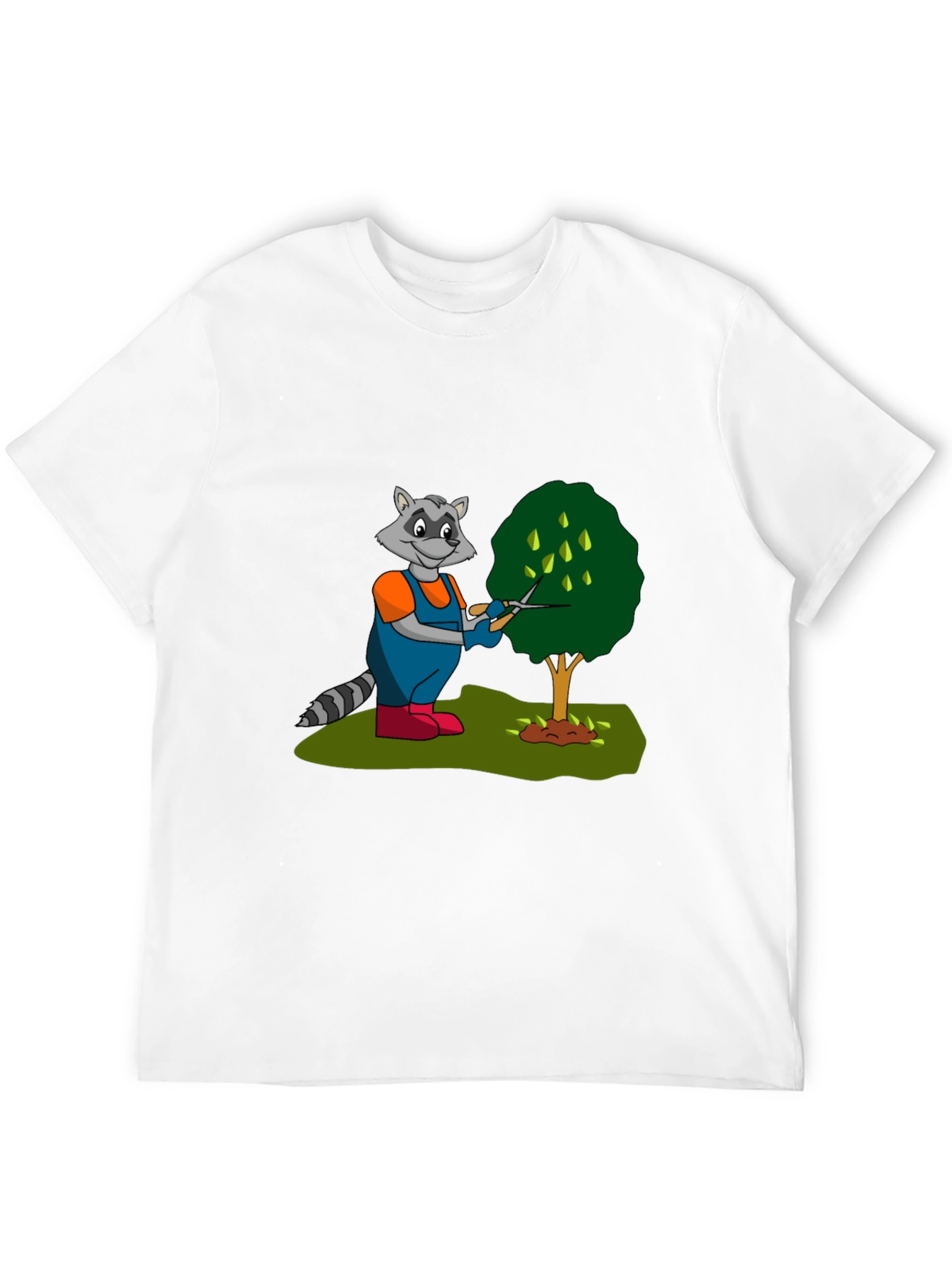 Black Gardening Raccoon Graphic Tee view 12
