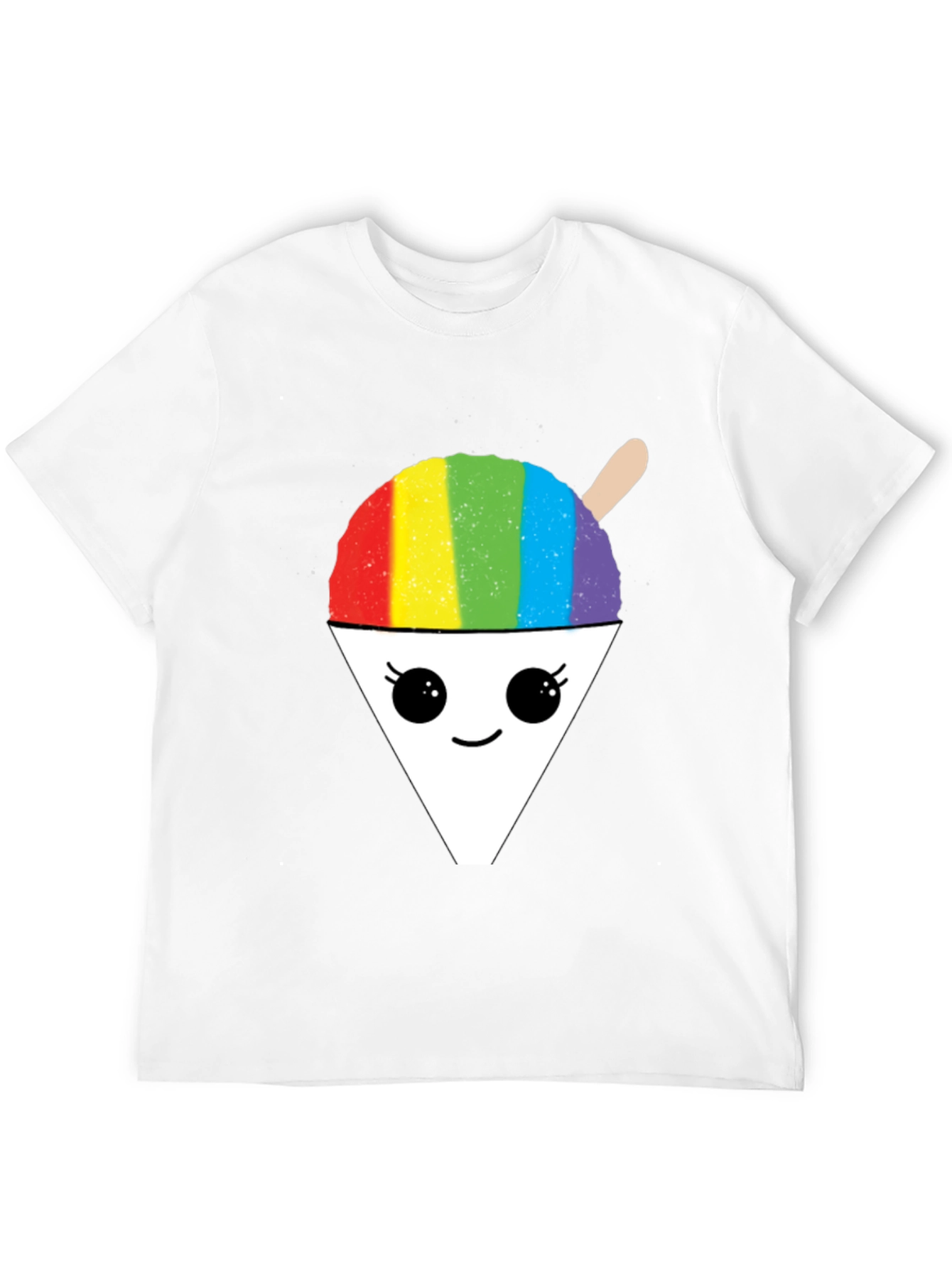 Black Rainbow Shaved Ice Graphic Tee - Cute Foodie Shirt view 12
