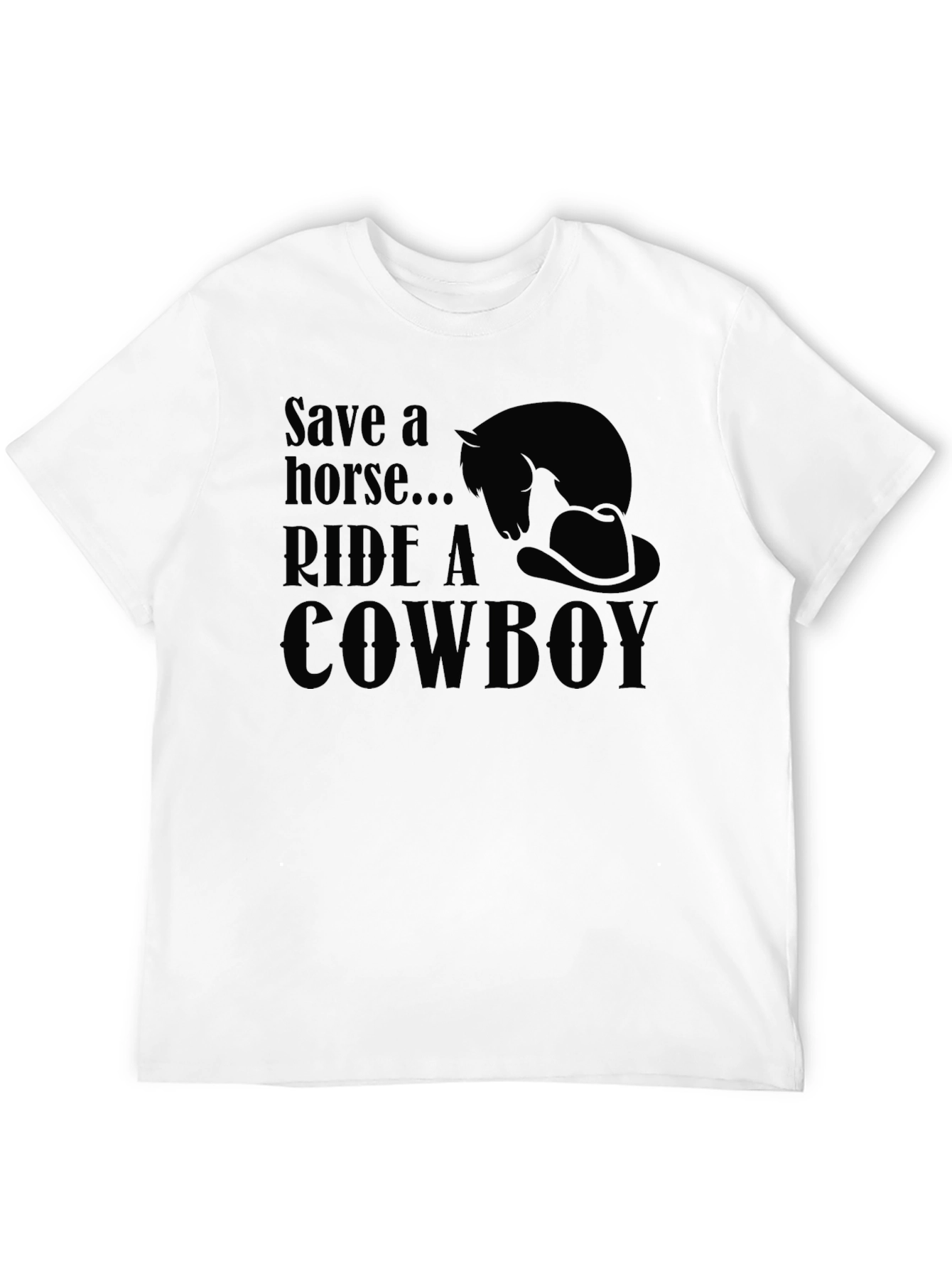 Black Save a Horse Ride a Cowboy Graphic Tee view 12