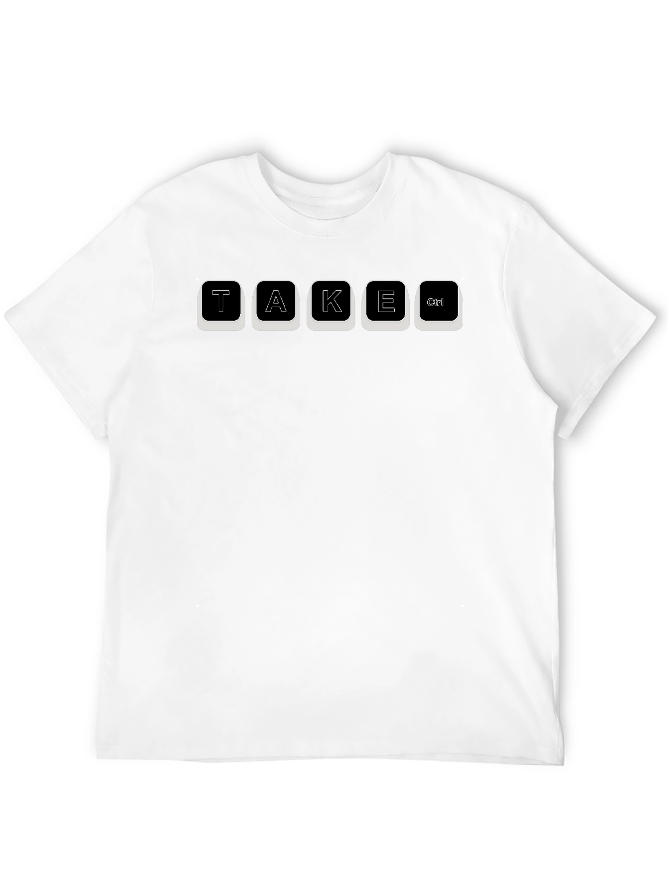 Black Take Control Funny Graphic T-Shirt view 12