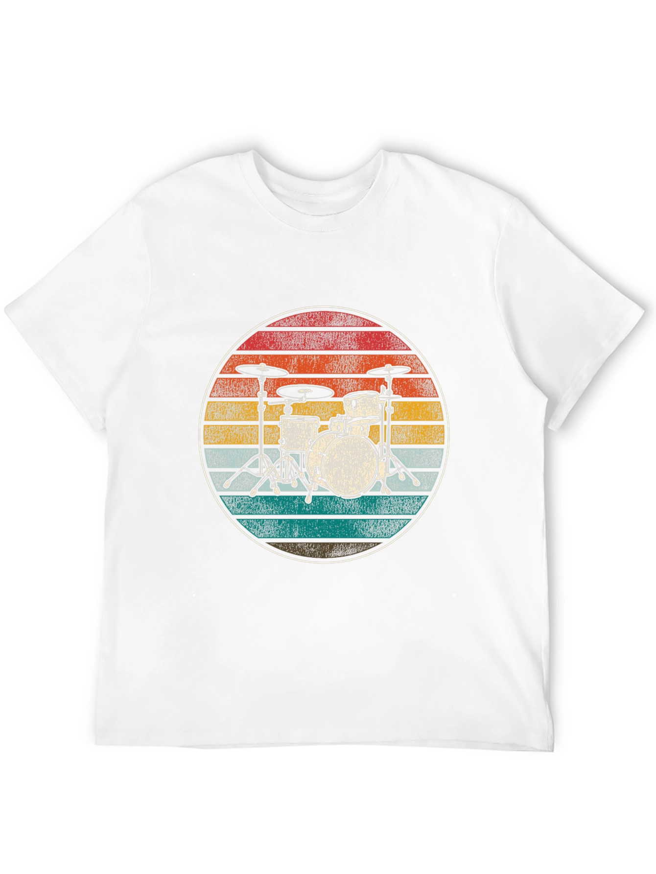Black Vintage Drum Set T-Shirt - Retro Band Tee view 12