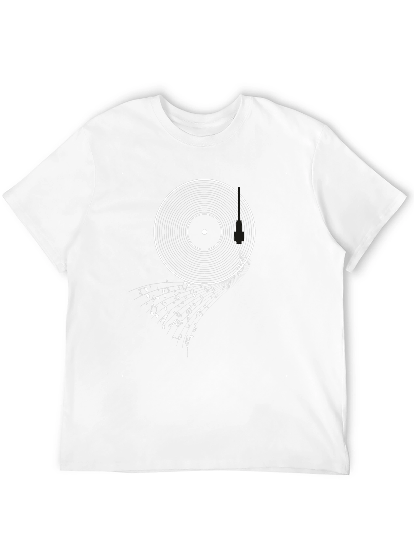 Black Vinyl Record Music Note T-Shirt view 12