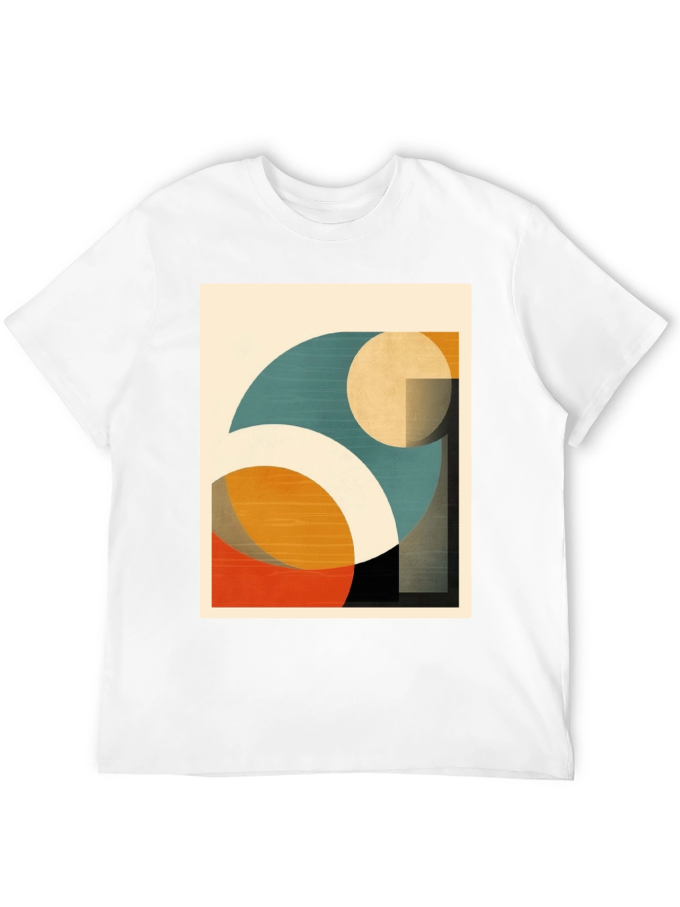 Black Geometric Art T-Shirt: Modern Abstract Design view 12