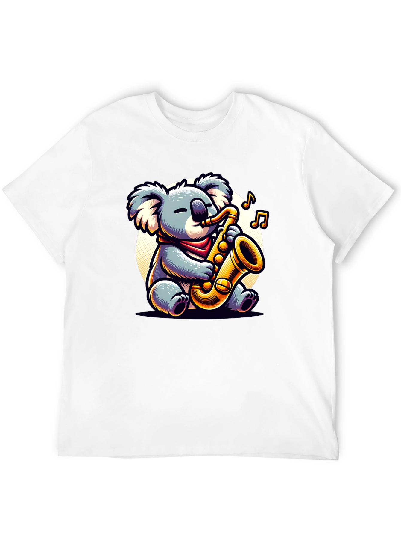 Black Koala Saxophone Player Graphic Tee view 12