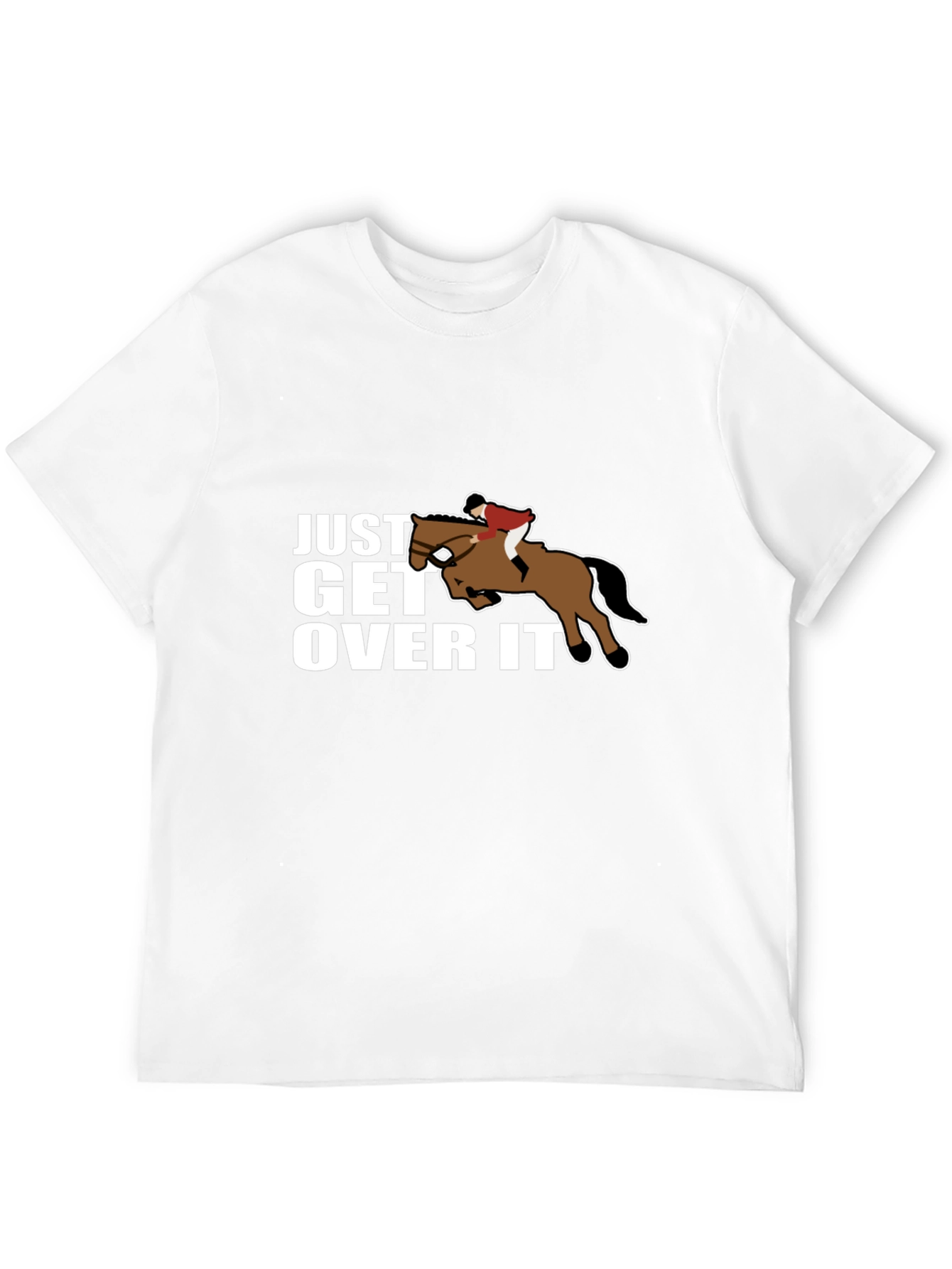Black Just Get Over It Horse Riding Graphic Tee view 12