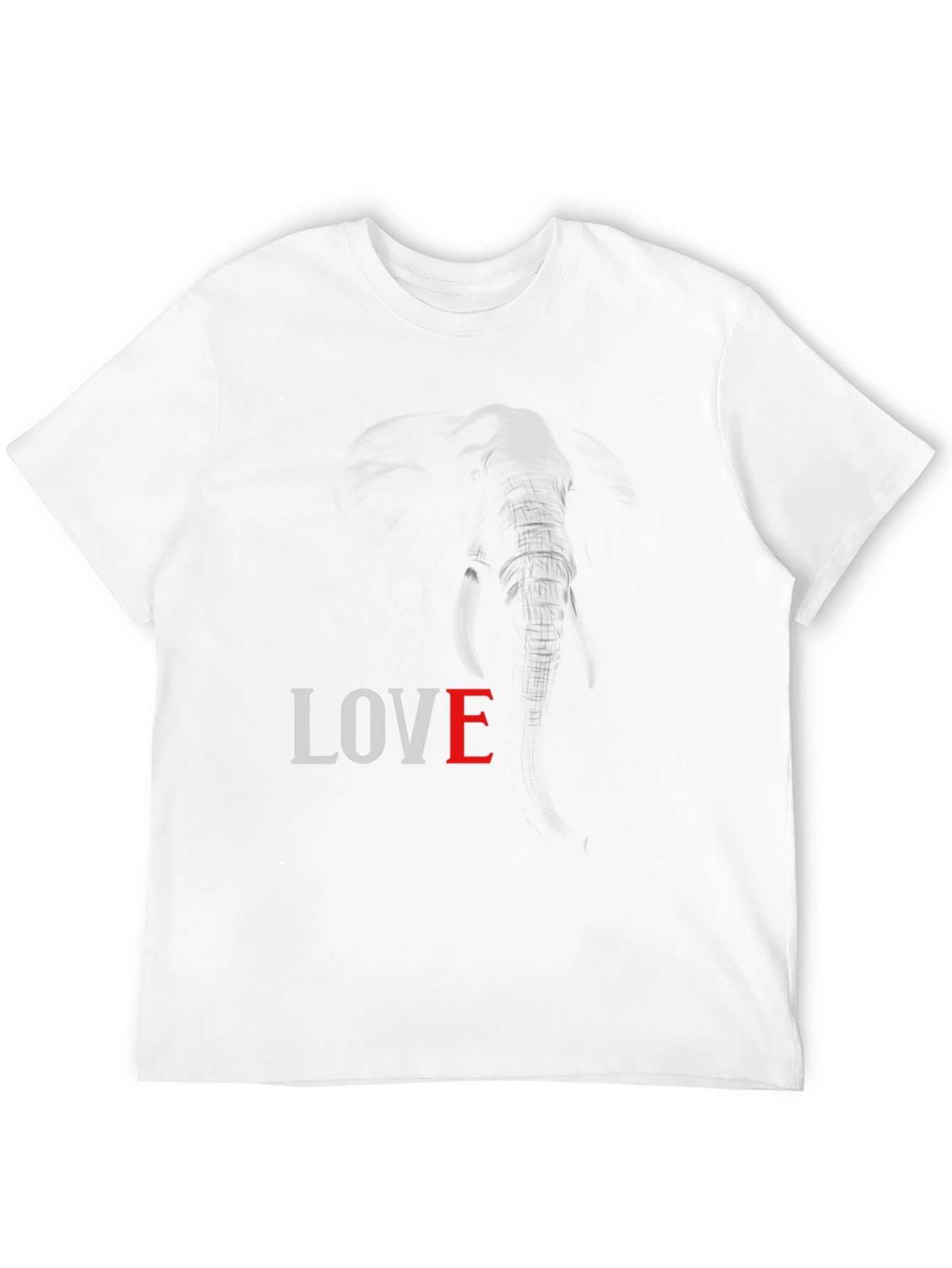 Black Elephant LOVE Graphic Tee - Unisex Black T-Shirt view 12