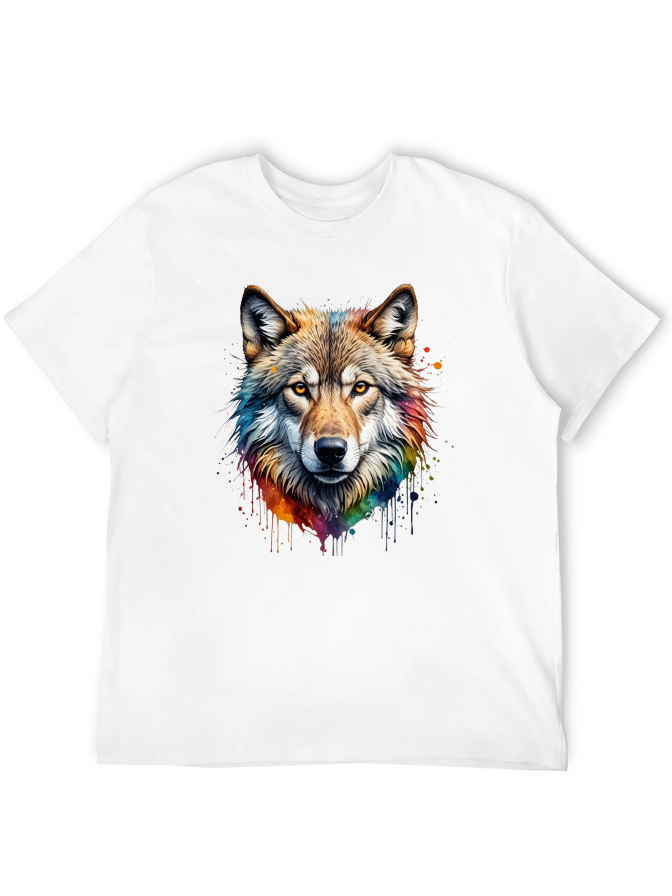 Black Wolf Graphic T-Shirt - Colorful Animal Tee view 12