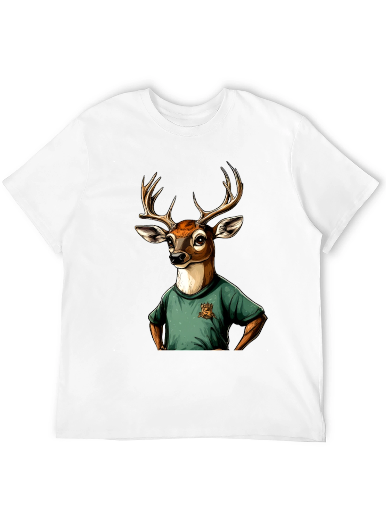 Black Deer T-Shirt - Novelty Animal Graphic Tee view 12