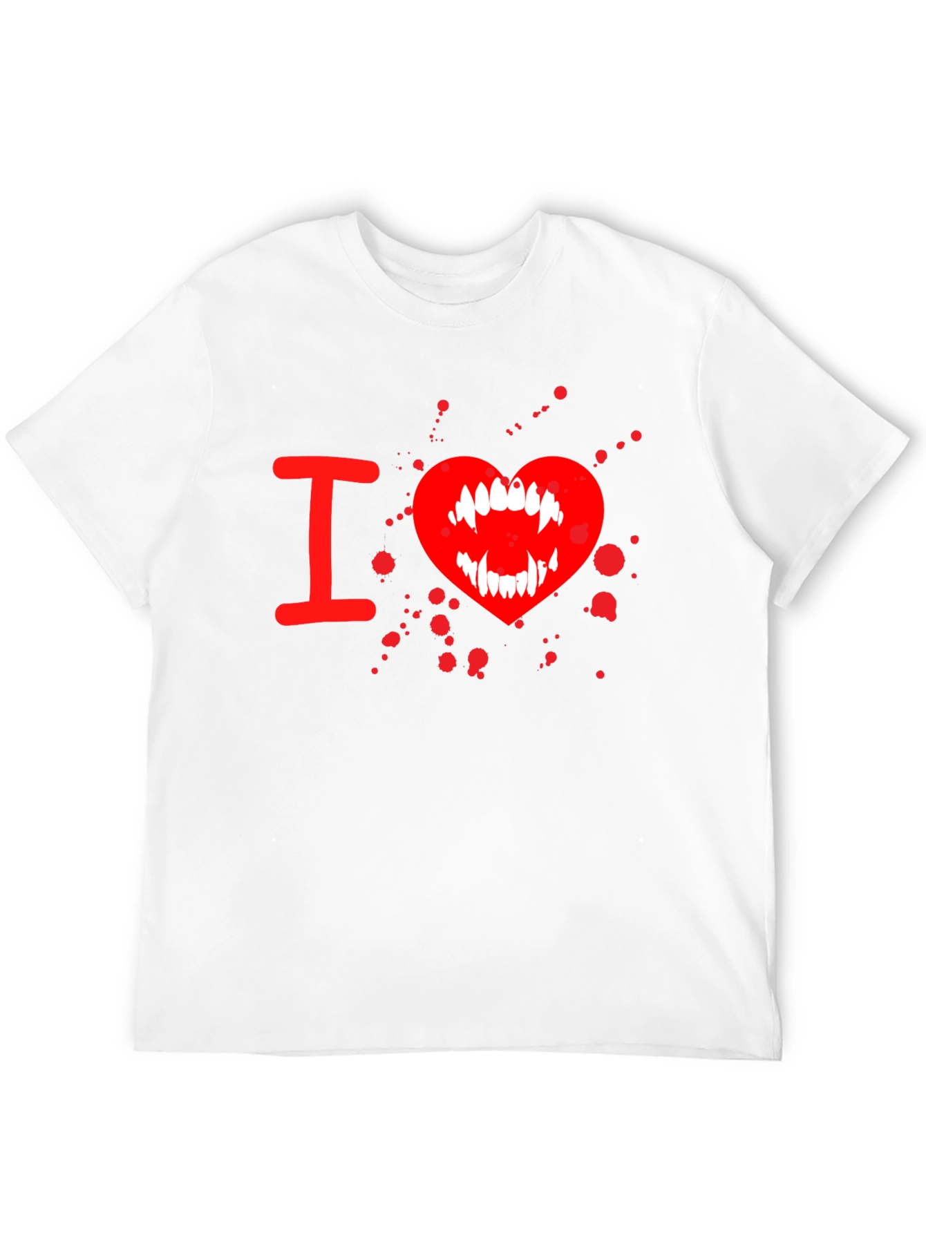 Black I Heart Vampire Fangs Tee - Black Cotton Graphic T-Shirt view 12