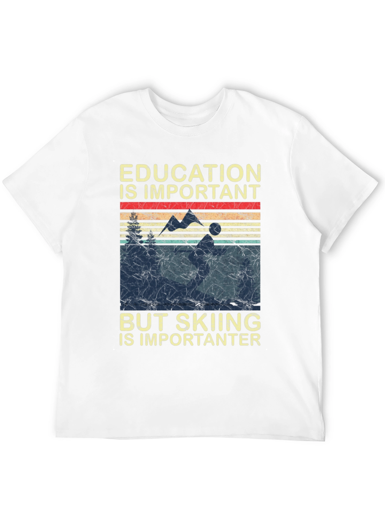 Black Skiing is Importanter T-Shirt view 12