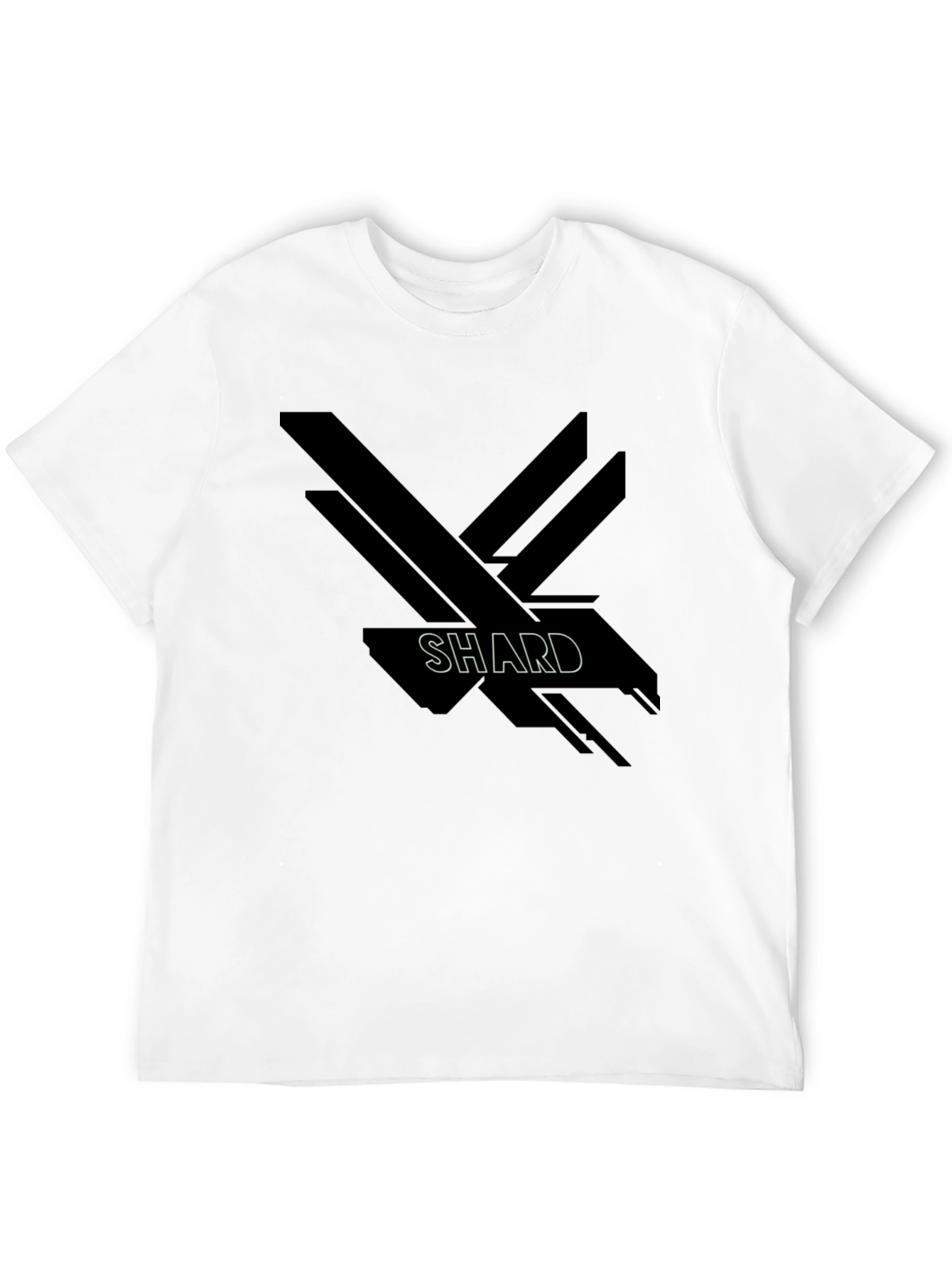 Black Abstract Shard Design Black Graphic T-Shirt view 12