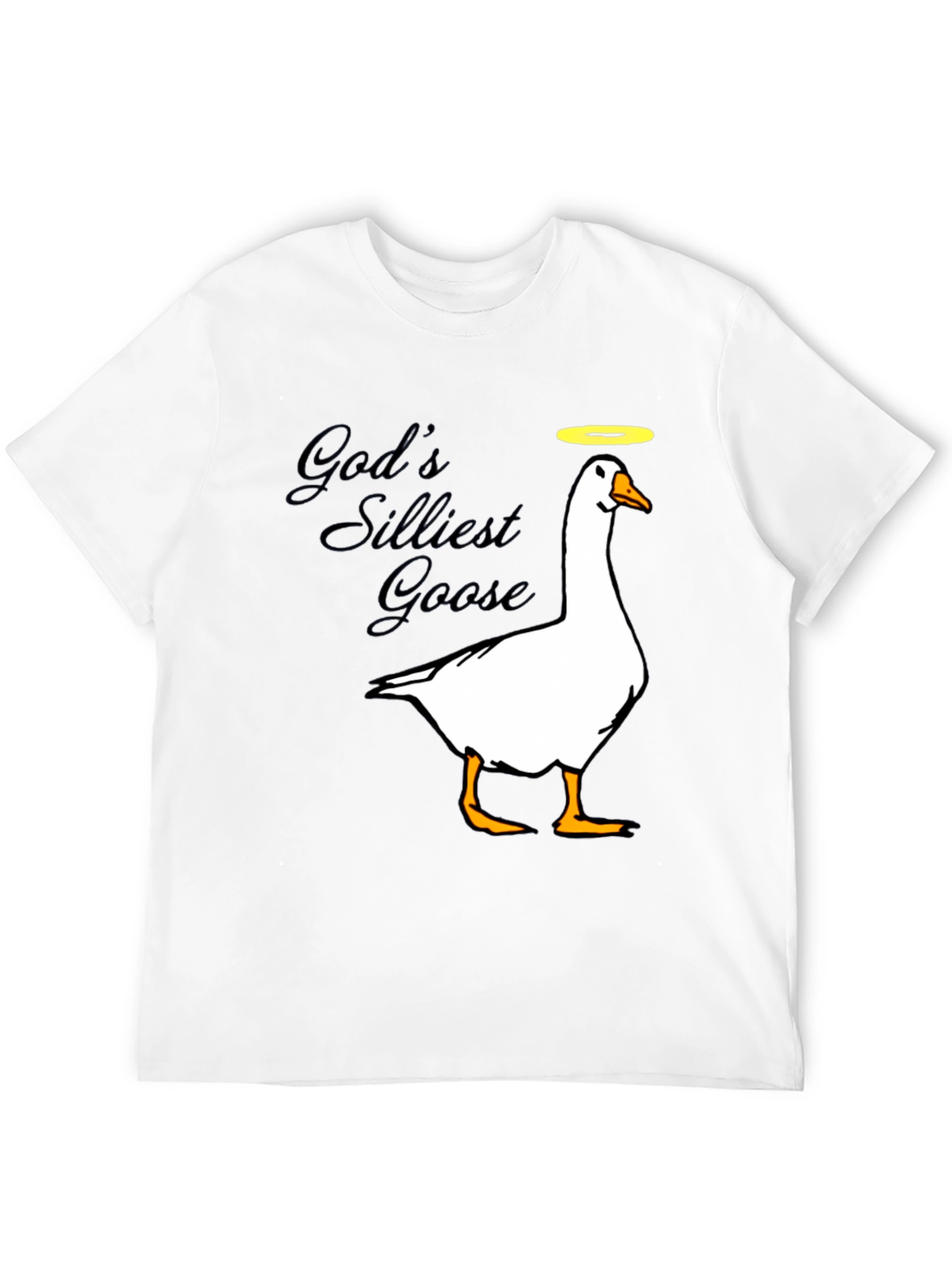 Black God's Silliest Goose Black Graphic T-Shirt view 12
