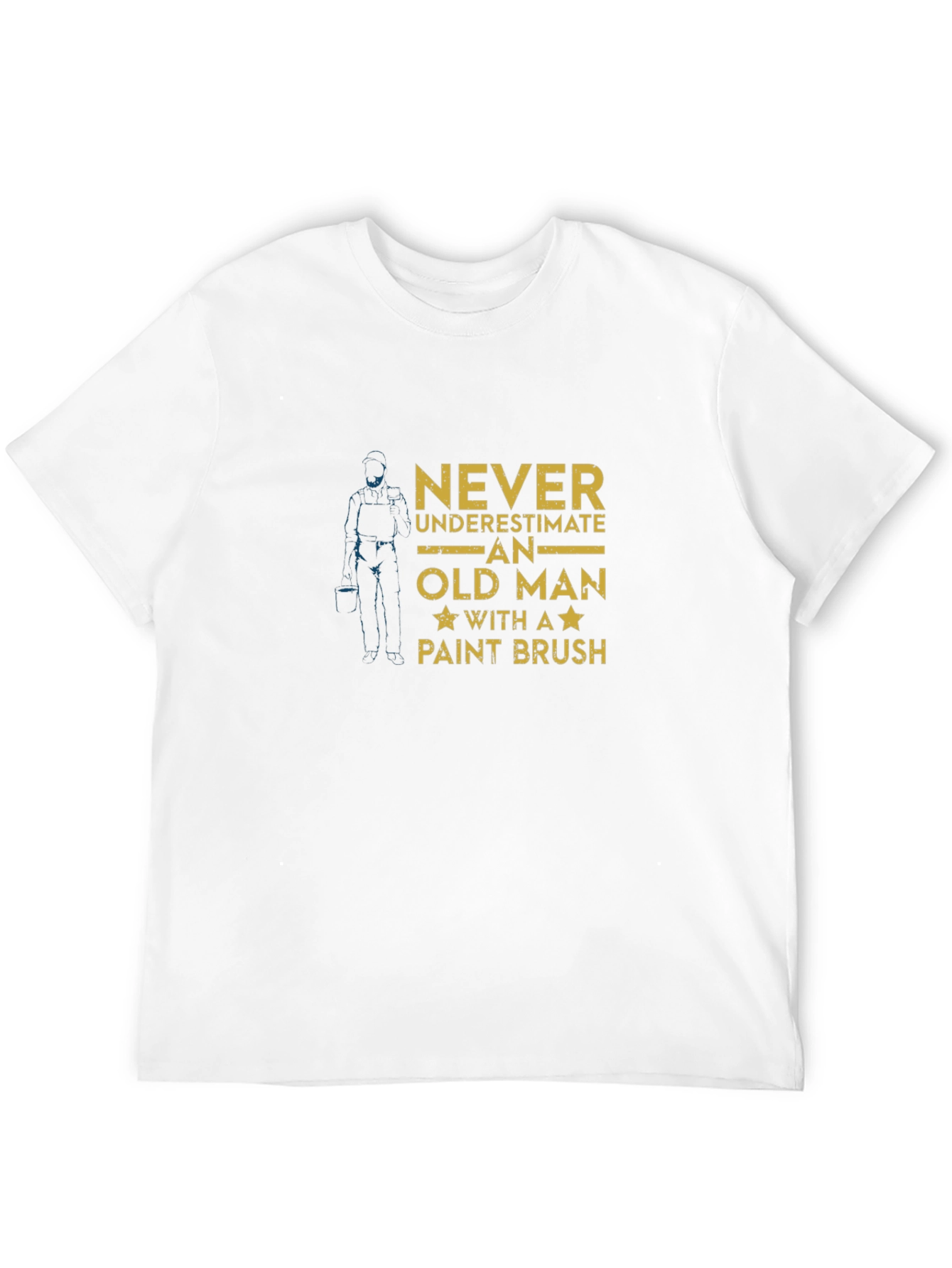 Black Never Underestimate Old Man with Paint Brush Graphic Tee view 12