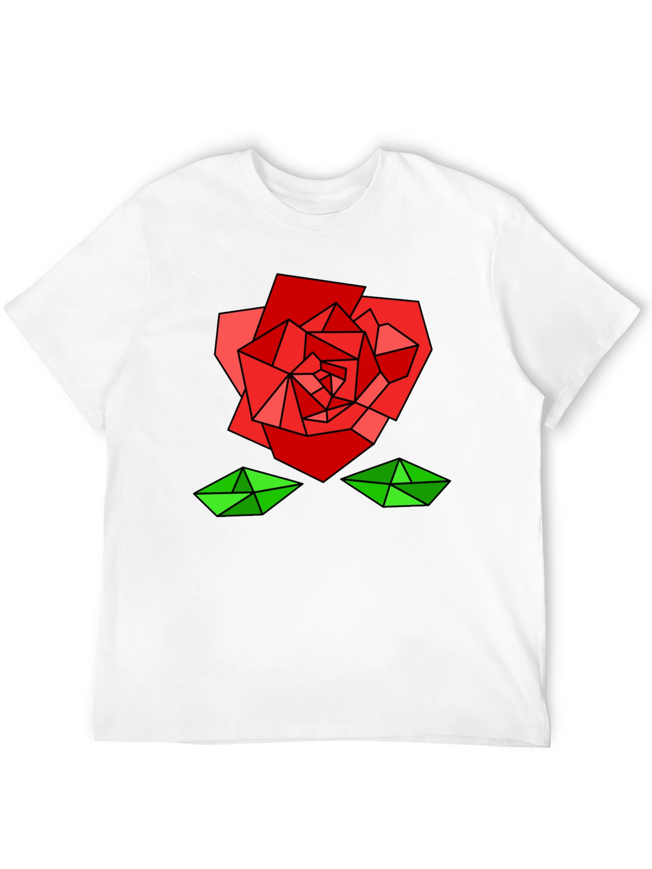 Black Geometric Rose Graphic Tee - Modern Artistic Design view 12