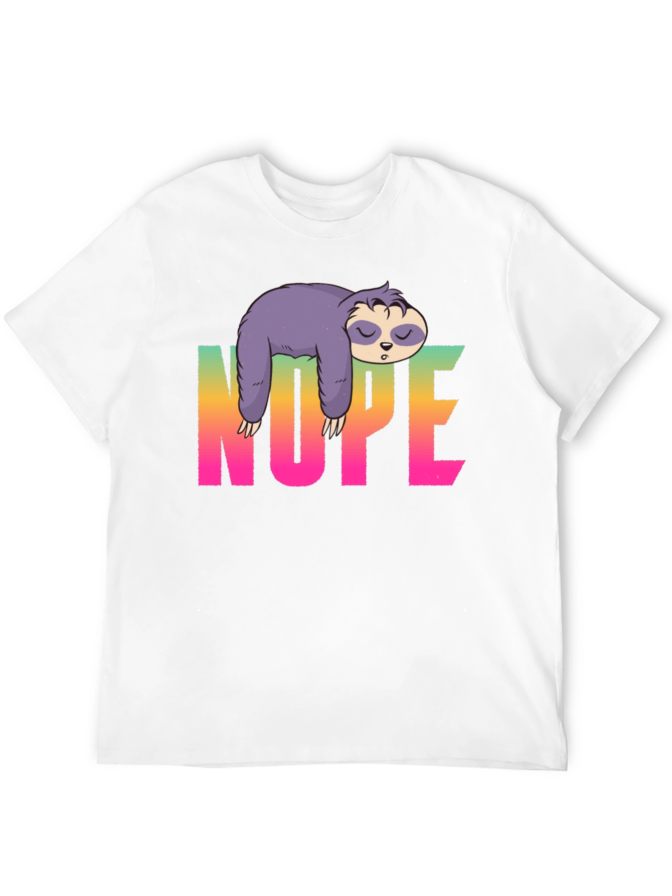 Black Nope Sloth Graphic Tee - Relaxed Style view 12