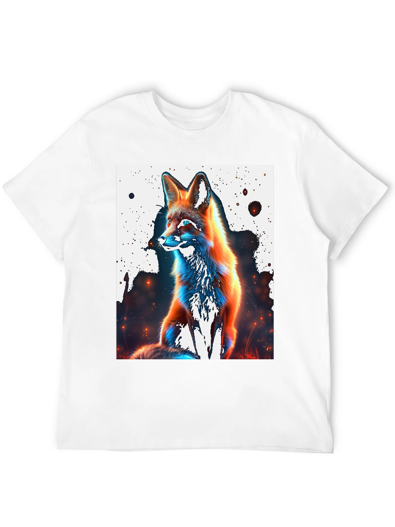 Black Cool Fox Graphic Tee - Stylish Men's Black T-Shirt view 12
