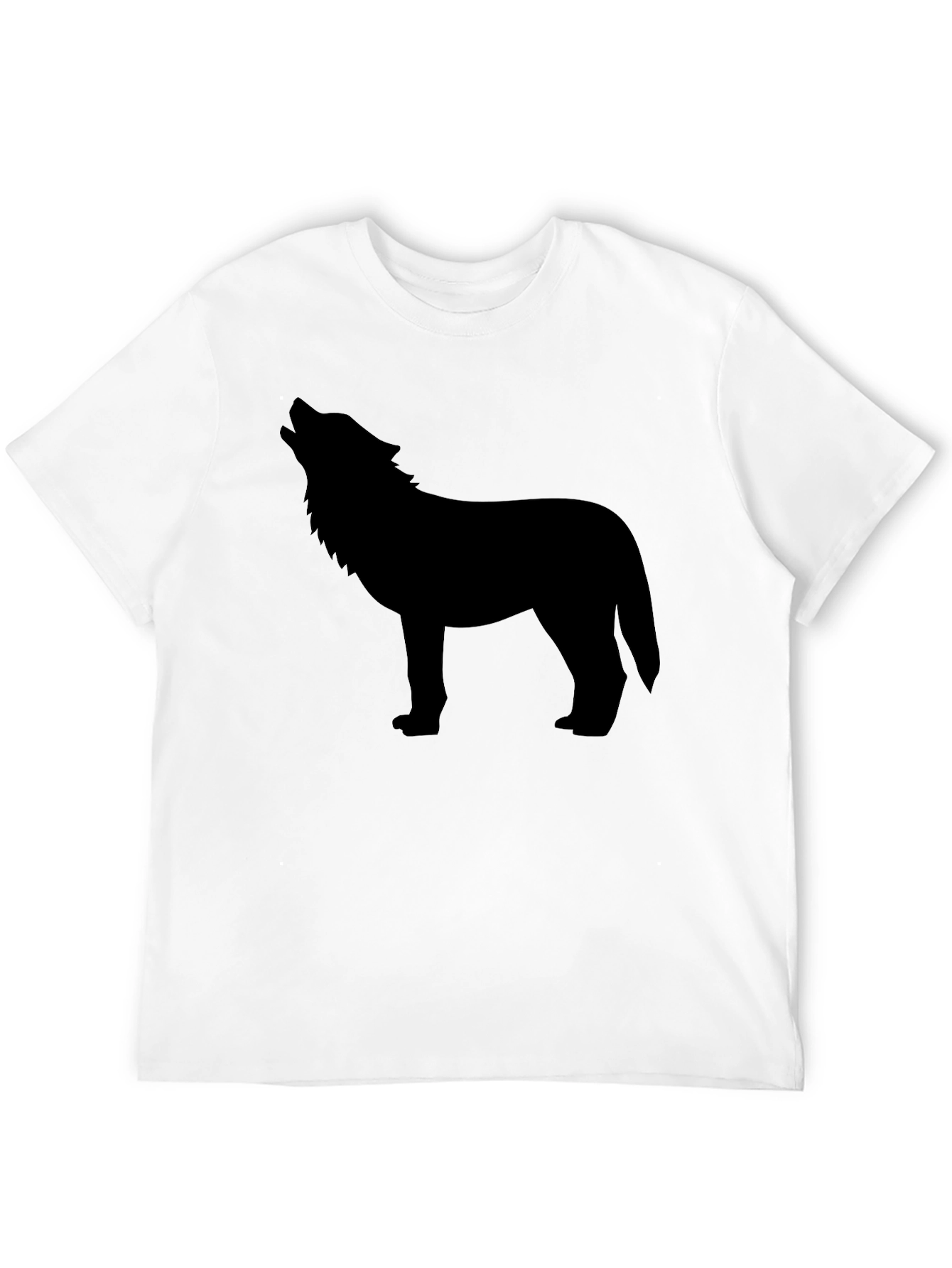 Black Wolf Silhouette Black Graphic Tee view 12