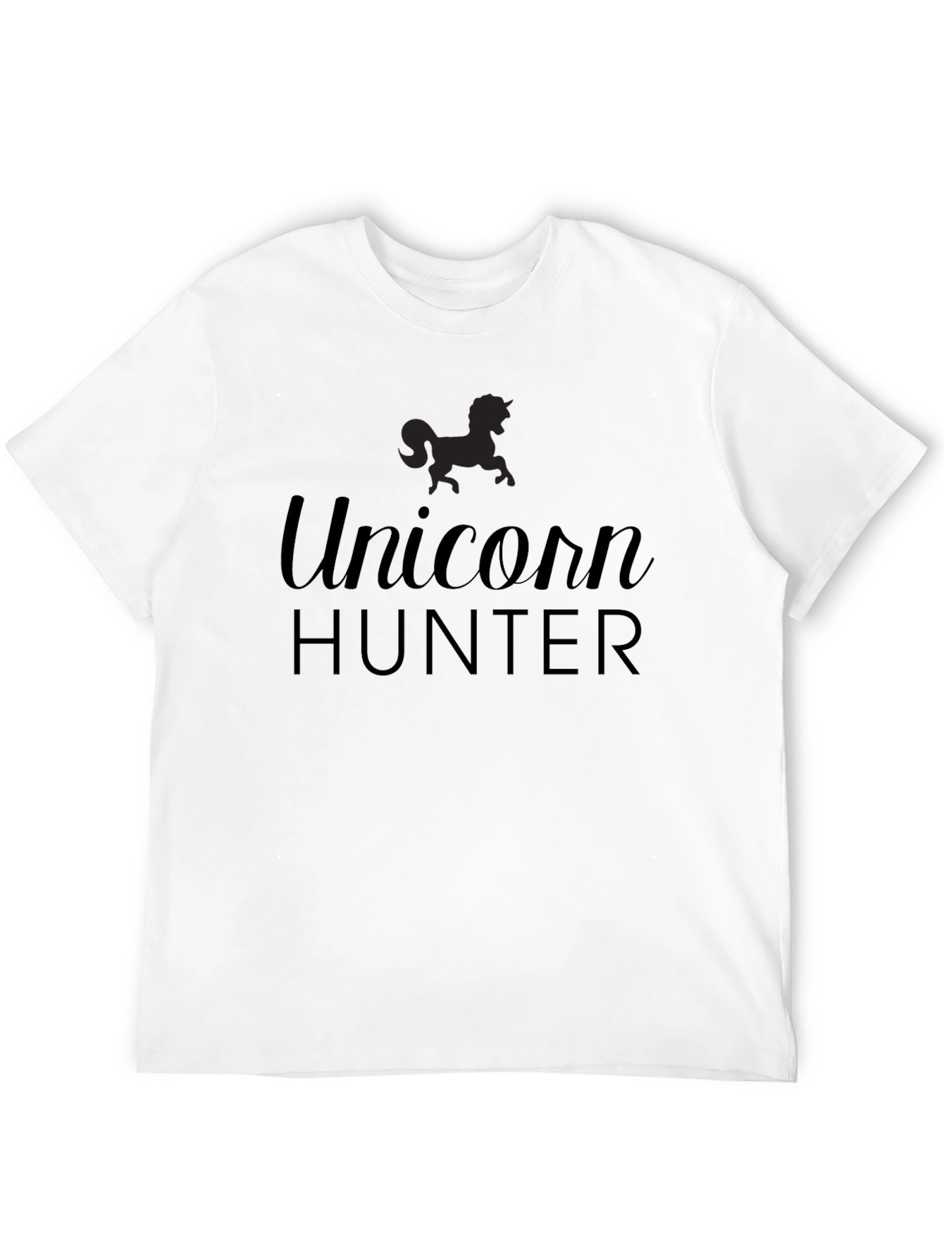 Black Unicorn Hunter Men's Black T-Shirt view 12