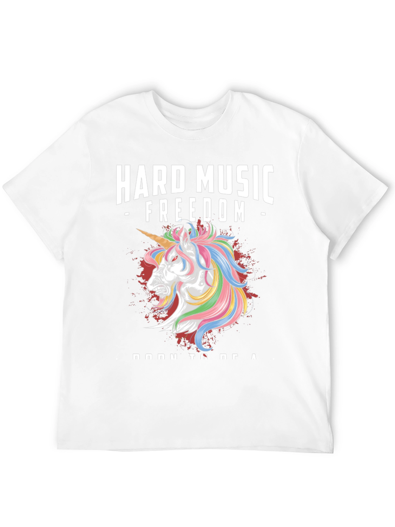 Black Hard Music Freedom Unicorn Graphic Tee view 12
