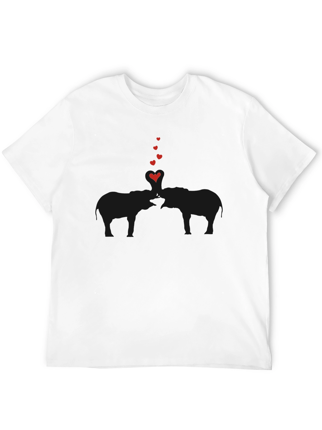 Black Elephant Love Tee - Soft Black Cotton Graphic T-Shirt view 12