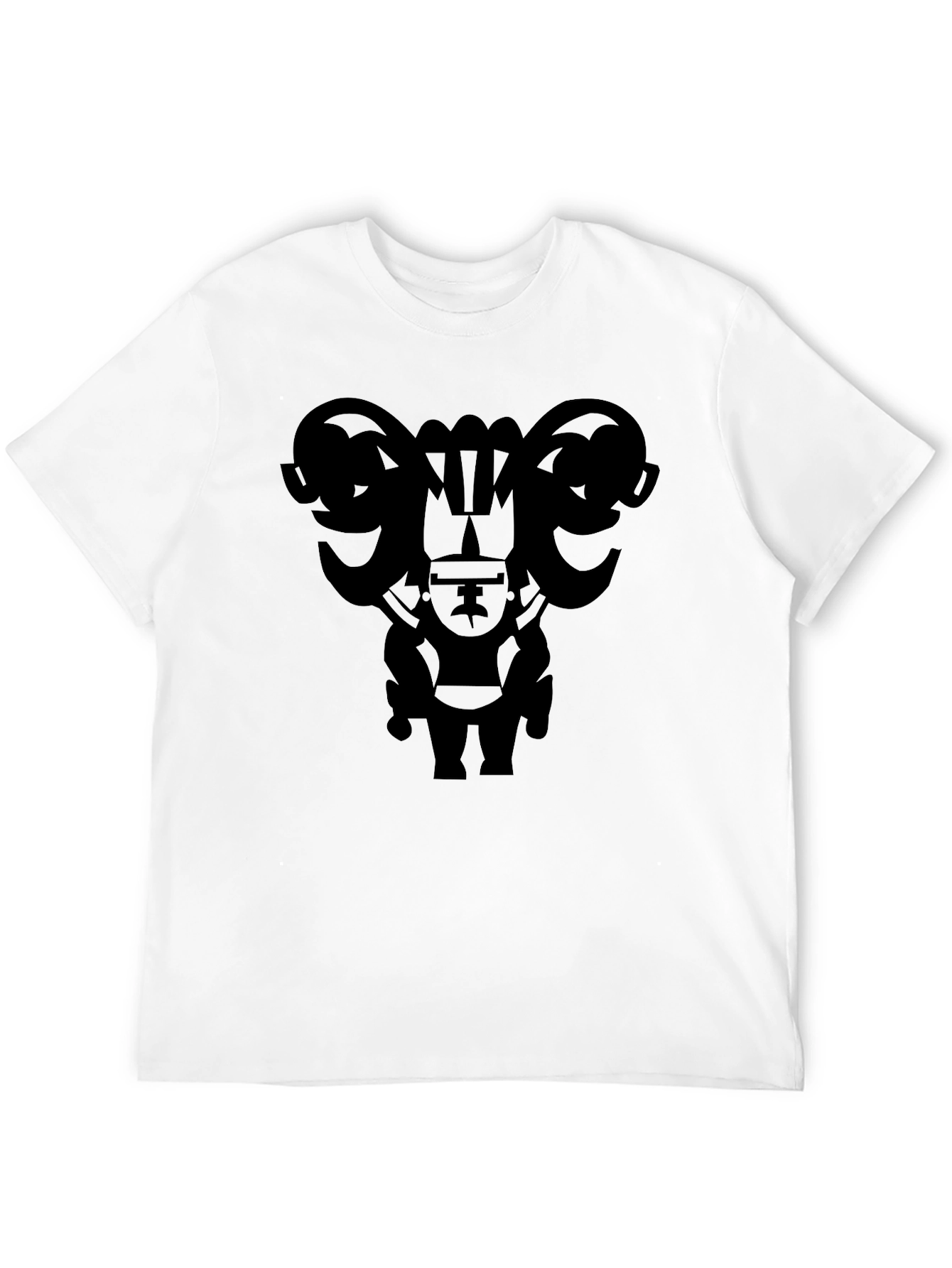 Black Tribal Art Graphic Black T-Shirt view 12