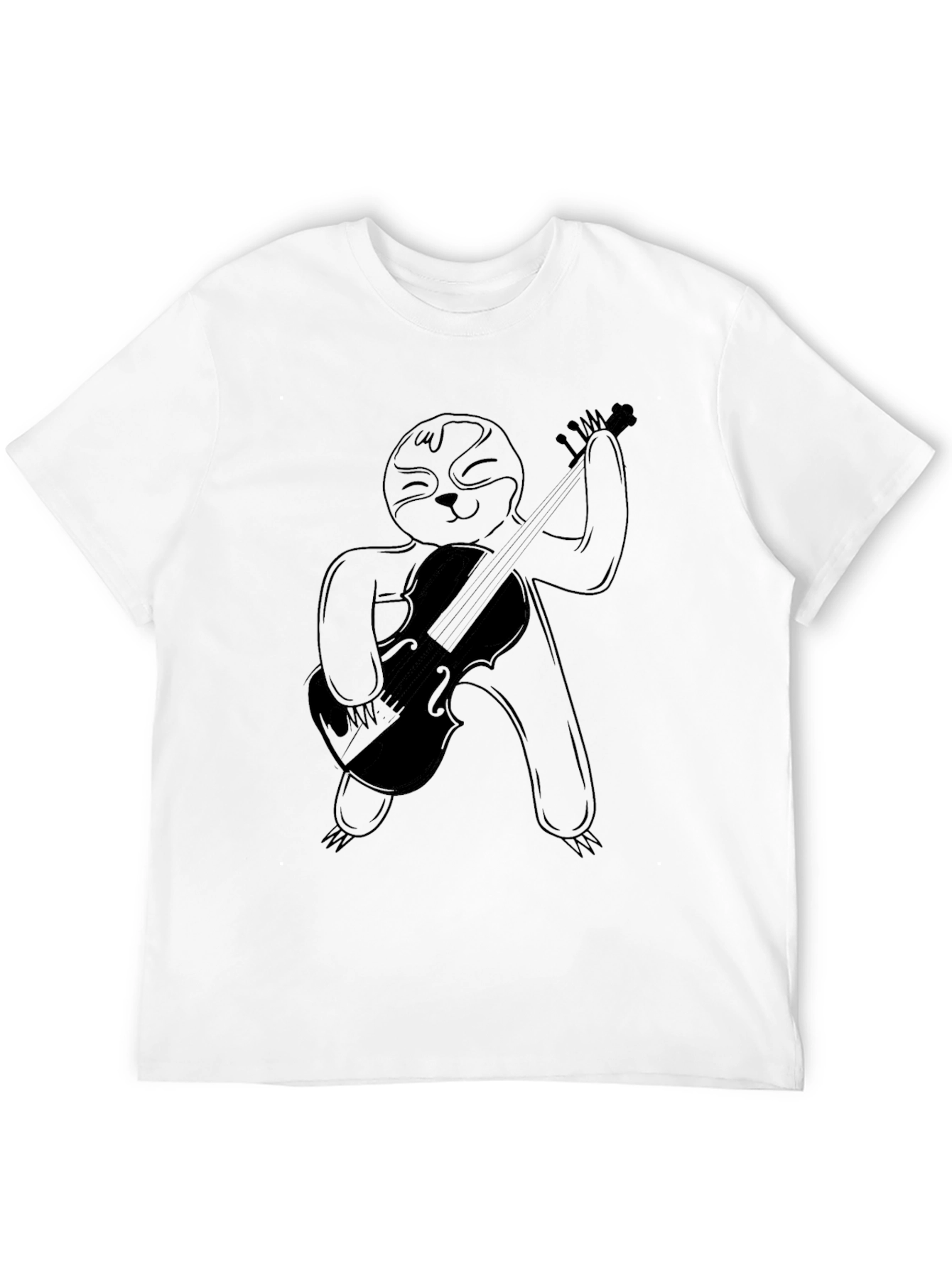 Black Sloth Musician Black T-Shirt view 12