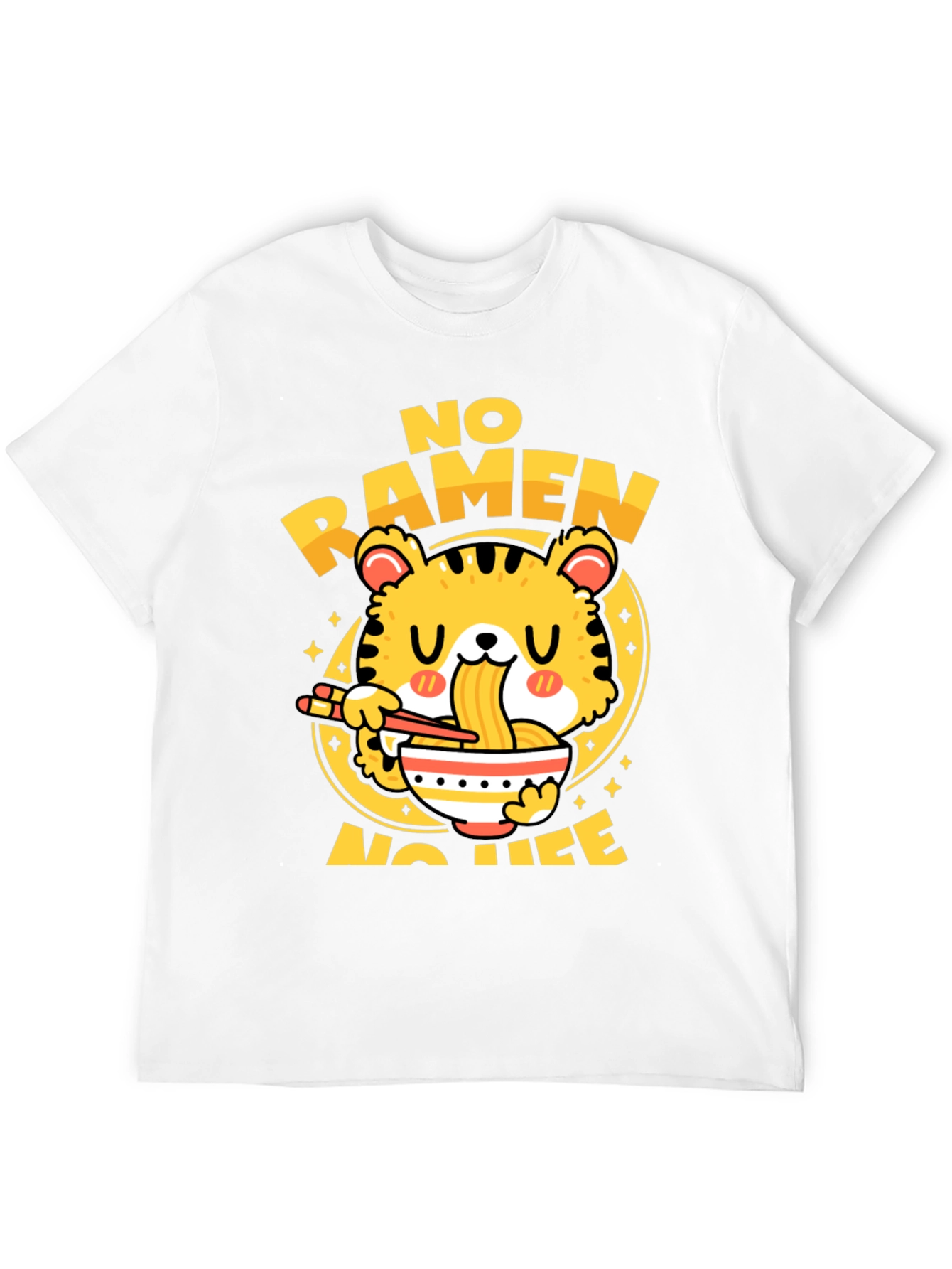 Black No Ramen No Life Graphic Tee - Black Cotton T-Shirt view 12