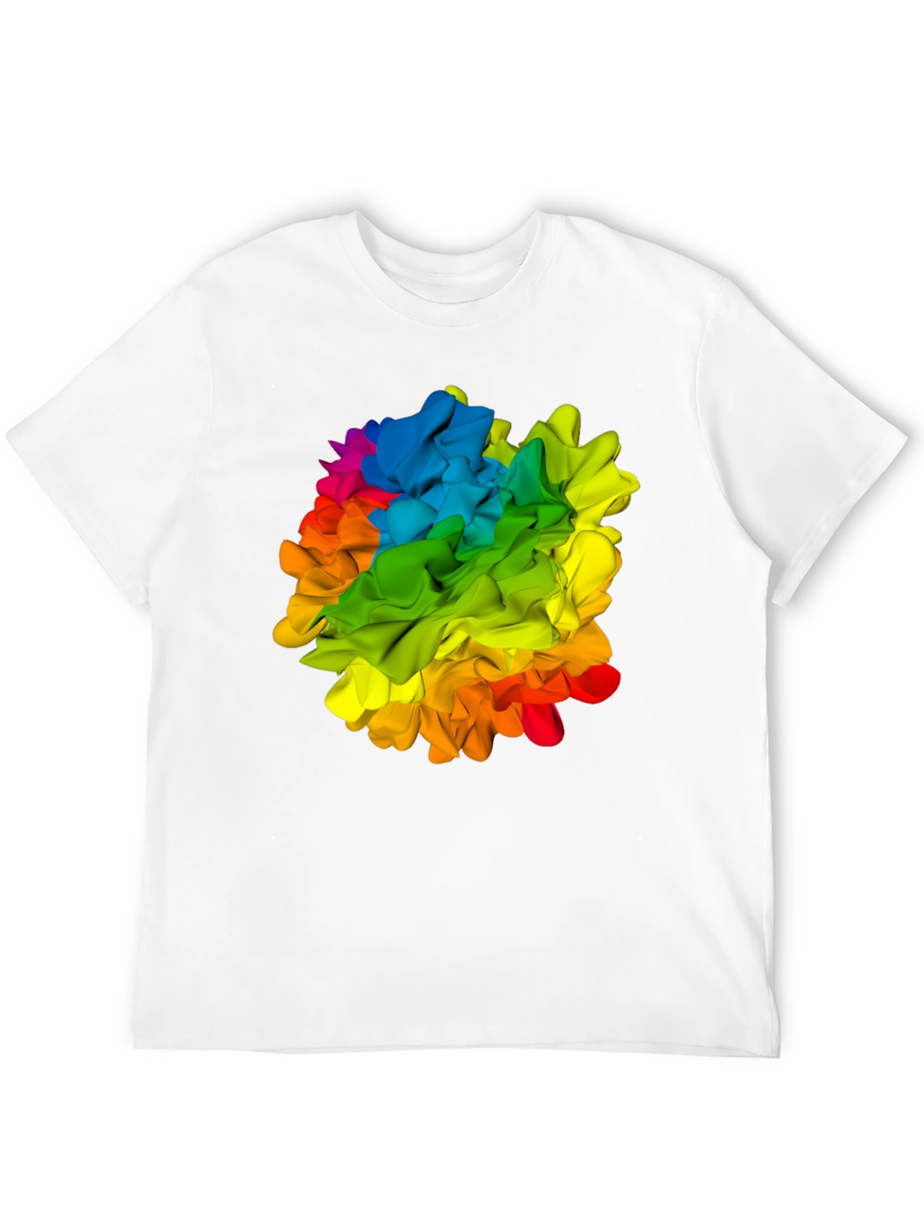 Black Rainbow Swirl Graphic Tee - Colorful Abstract Design view 12